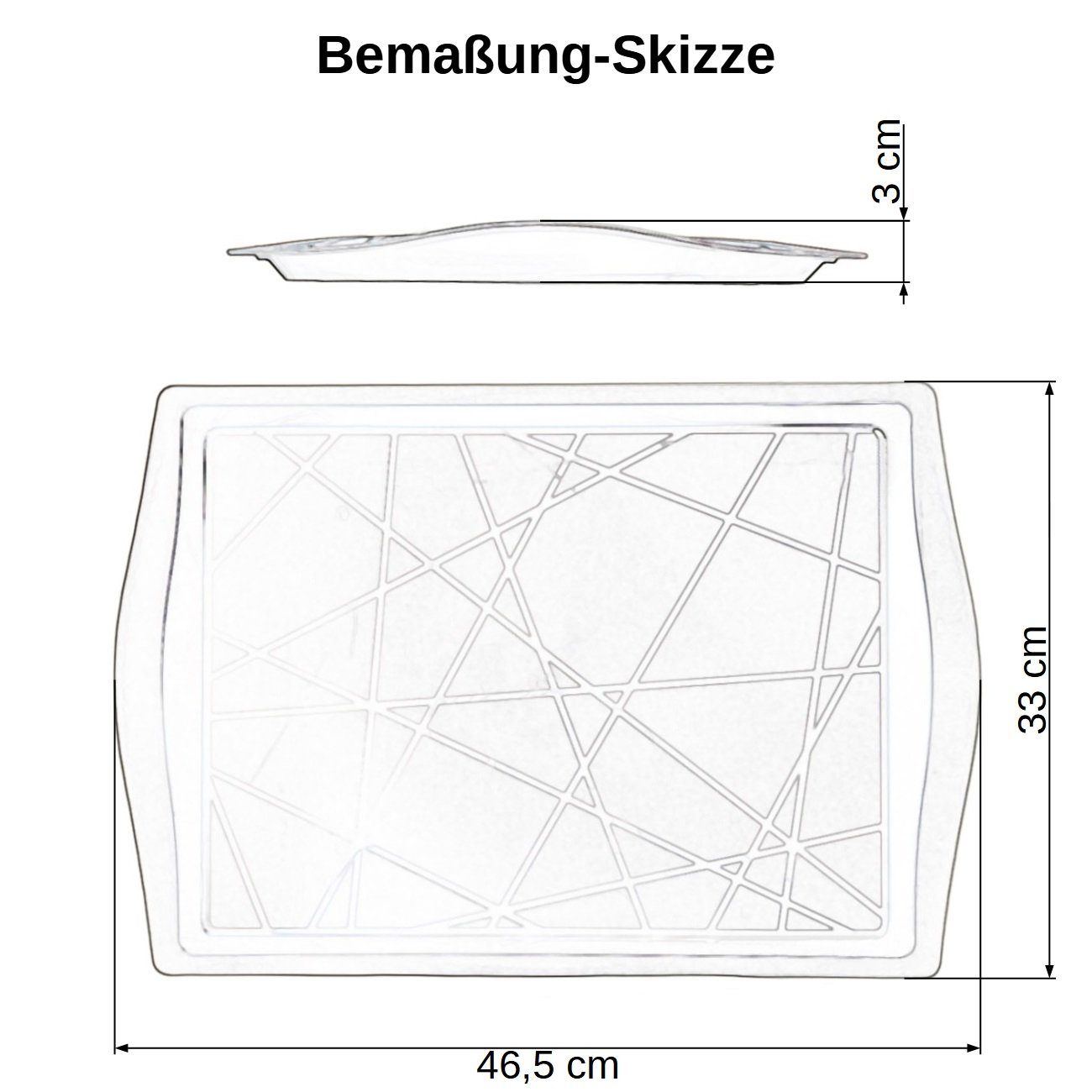 Tablett x L 46,5 Mehrweg, 3 Verzierung, rechteckig, 1-tlg., Serviertablett, Moderne Kunststoff, BPA-frei, (Vorteils-Set, Engelland wiederverwendbar cm), Mint H x 33 B