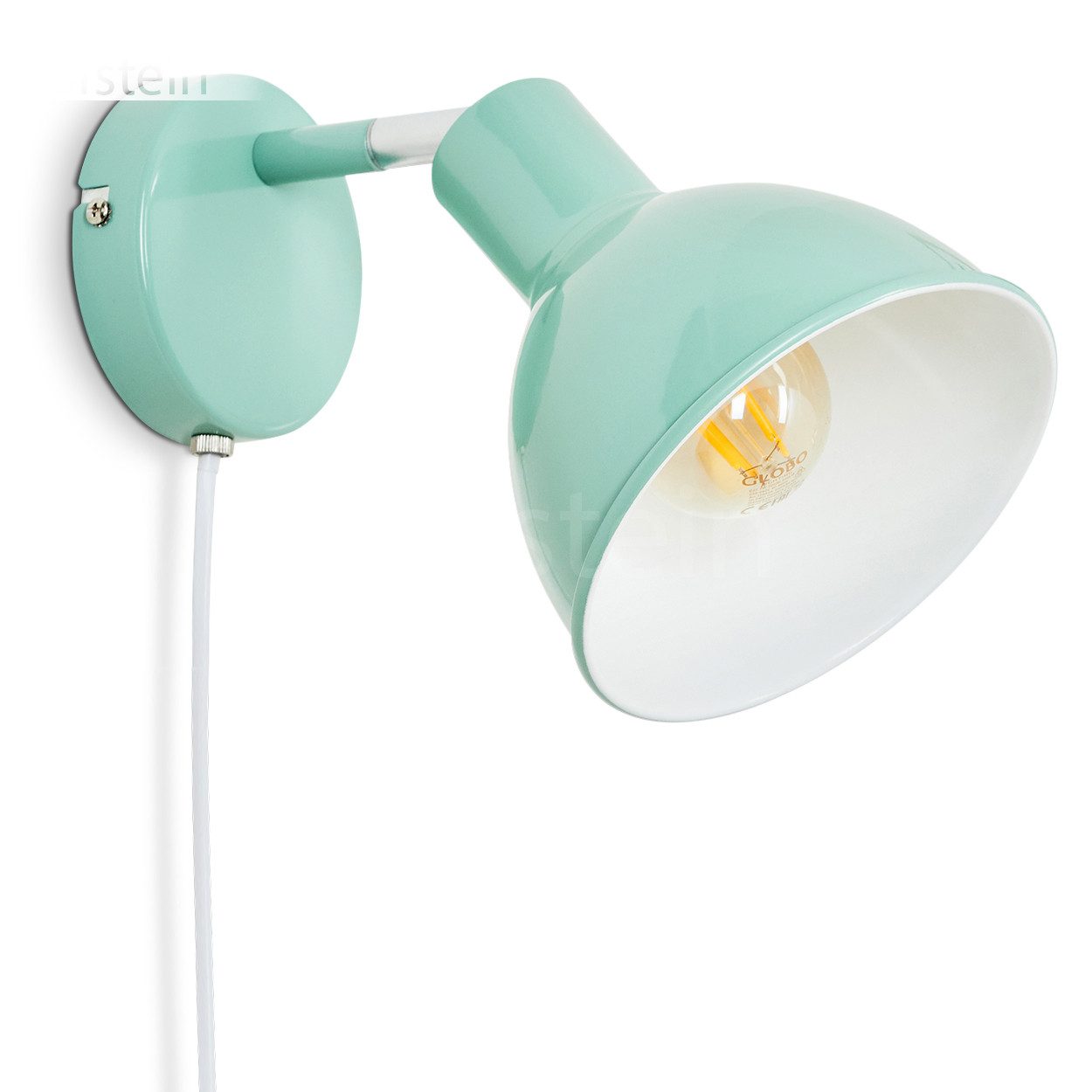 hofstein Wandleuchte »Bier« Wandlampe aus Metall in Grün und Weiß, ohne Leuchtmittel, mit verstellbarem Лампыschirm, E27, mit An- & Ausschalter