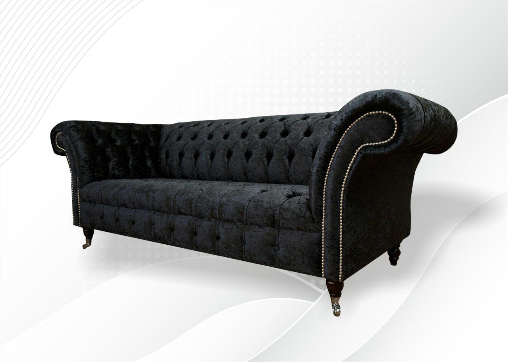 Chesterfield 3 JVmoebel Design Chesterfield-Sofa, Couch cm Sofa 225 Sofa Sitzer