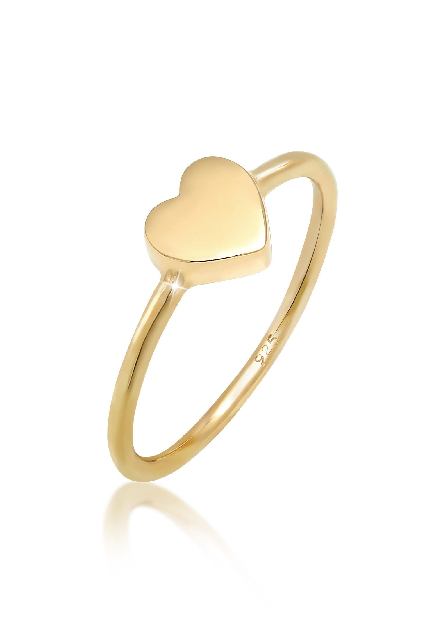 Zeitlos Valentinstag Herz Silber Gold Liebe 925 Fingerring Elli