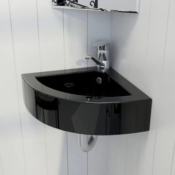 DOTMALL Waschbecken Aufsatzwaschbecken Keramik, Design Hängewaschbecken mit Überlauf