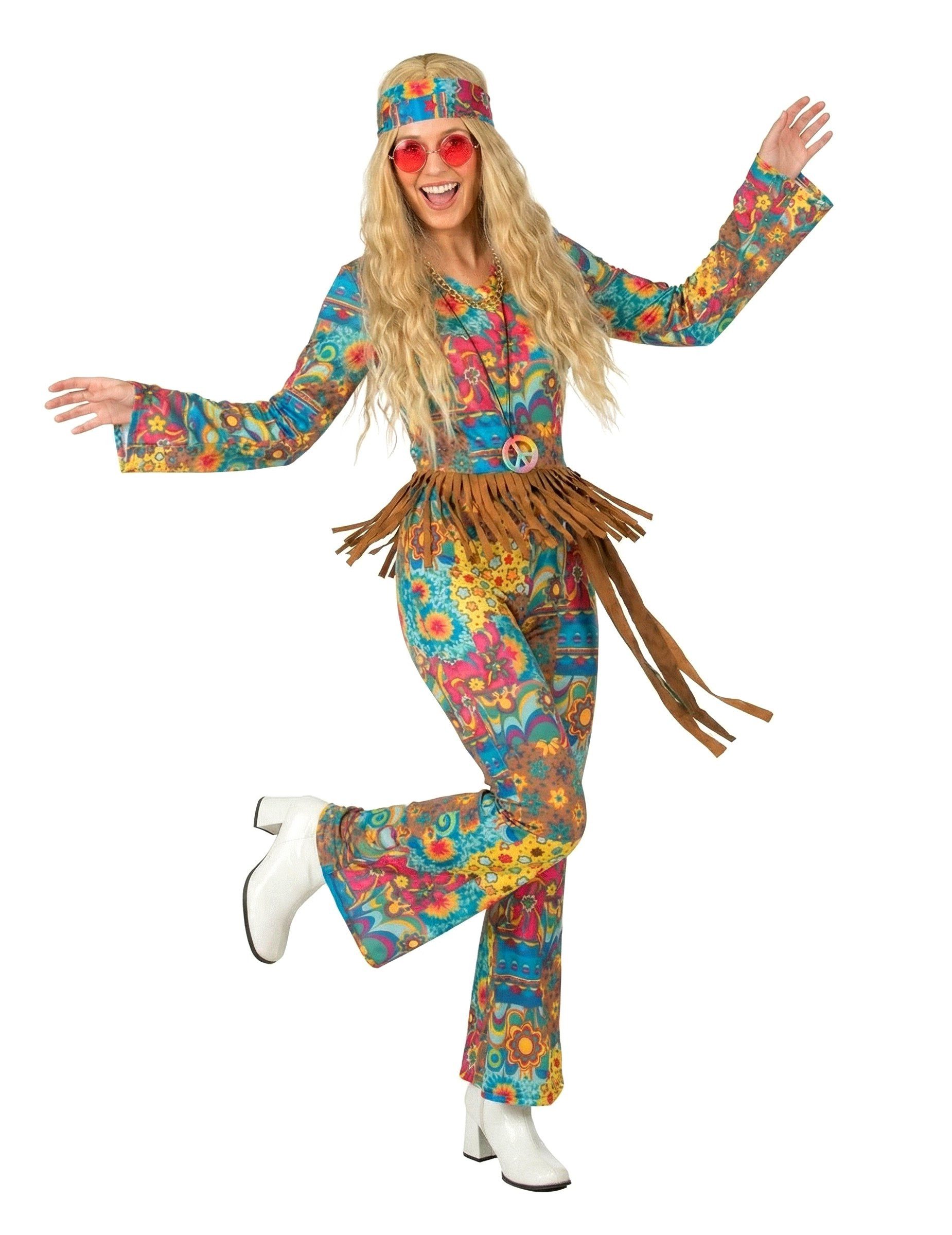 Kostüm 60er Jahre Hippie Damenkostüm Sixties bunt