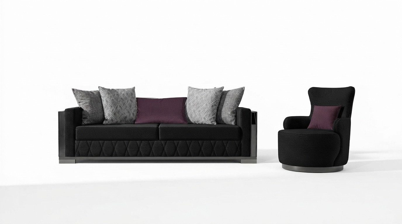 Xlmoebel Polstergarnitur Luxus Sofa Garnitur 3+1 Sitzer im modernen Stoffdesign, (Polstergarnitur, 2-tlg., 3+1 Sitzer), Made in Europa