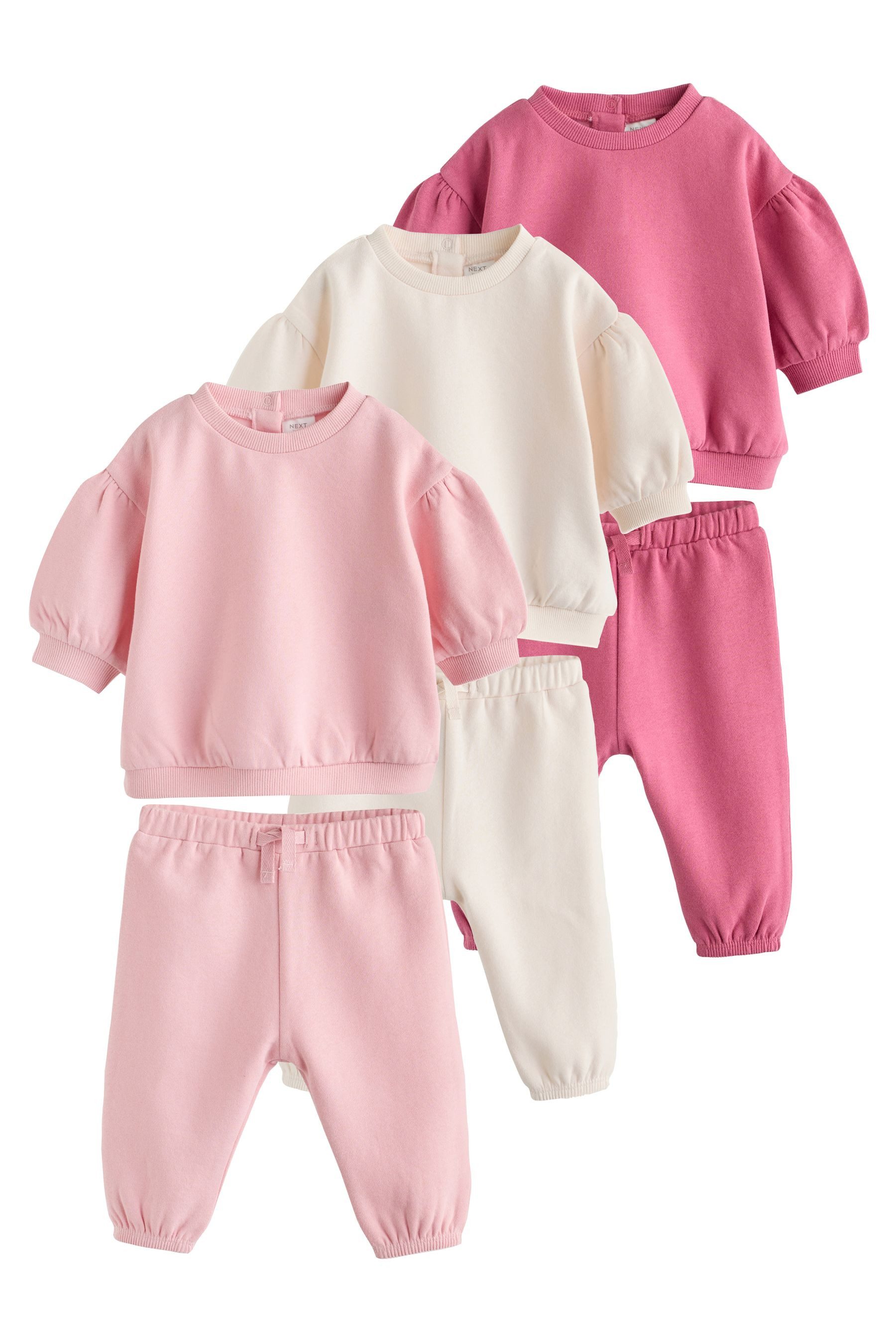 Next Langarmshirt & Leggings Baby Sweatshirt und Jogginghose, 6-teiliges Set (6-tlg)