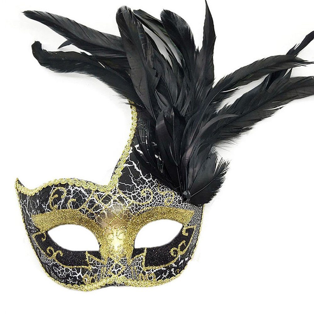 Dekorative Verkleidungsmaske Venezianische Maske, Halloween Maske mit Federn für party, (1-tlg), Maskerade Maske, Karneval Masken Halloween Masken