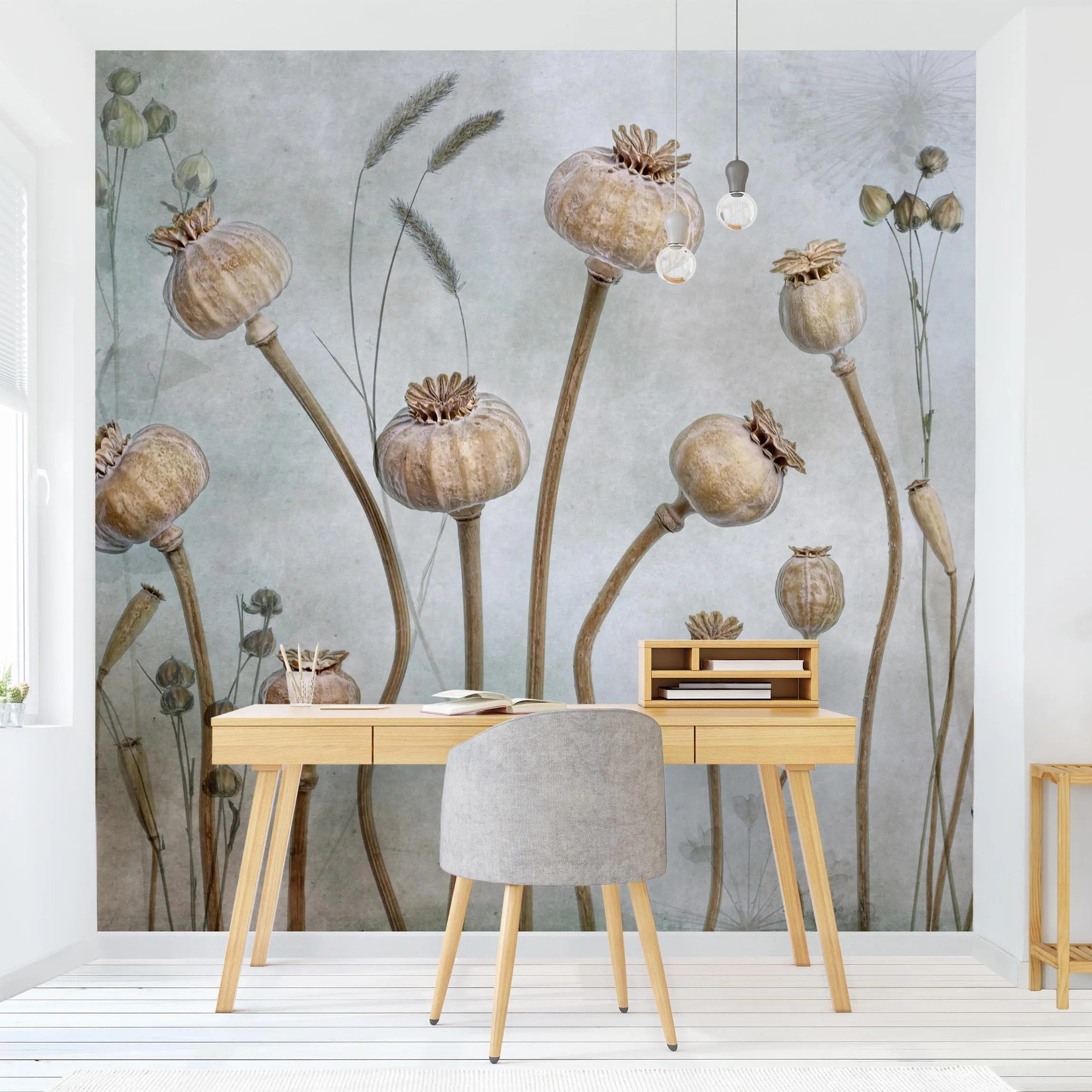 Bilderdepot24 Vliestapete Vintage Getrockneter Mohn Rustikal günstig online kaufen