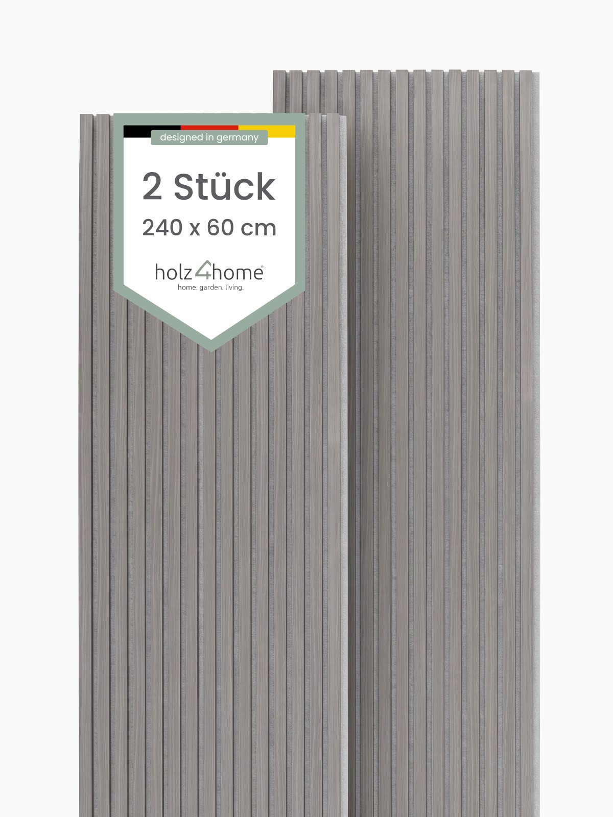 holz4home® 3D Wandpaneel Akustikpaneel Set Holz 240x60 cm I Wandpaneel aus MDF in Holzoptik, (2-tlg) Modern und Minimalistisch