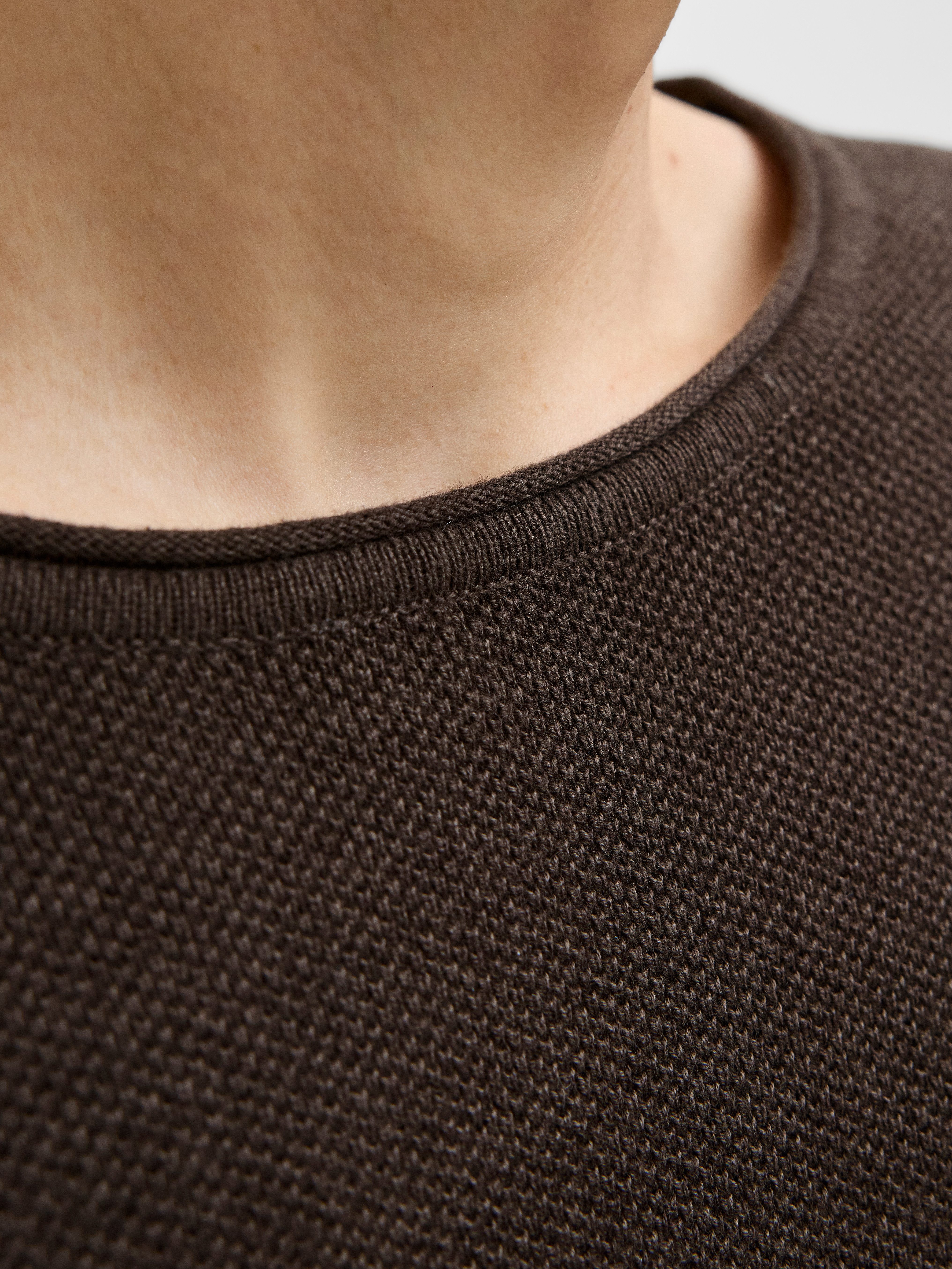 Jack & Jones Rundhalspullover JJEHILL KNIT CREW NECK NOOS Baumwolle, regular fit – Bild 3 von 5
