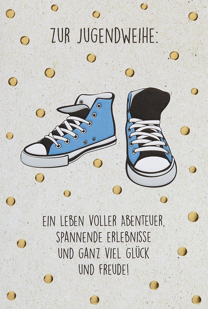 Grußkarten Jugendweihe - Glückwunschkarte - Turnschuhe - "Zur Jugendweihe