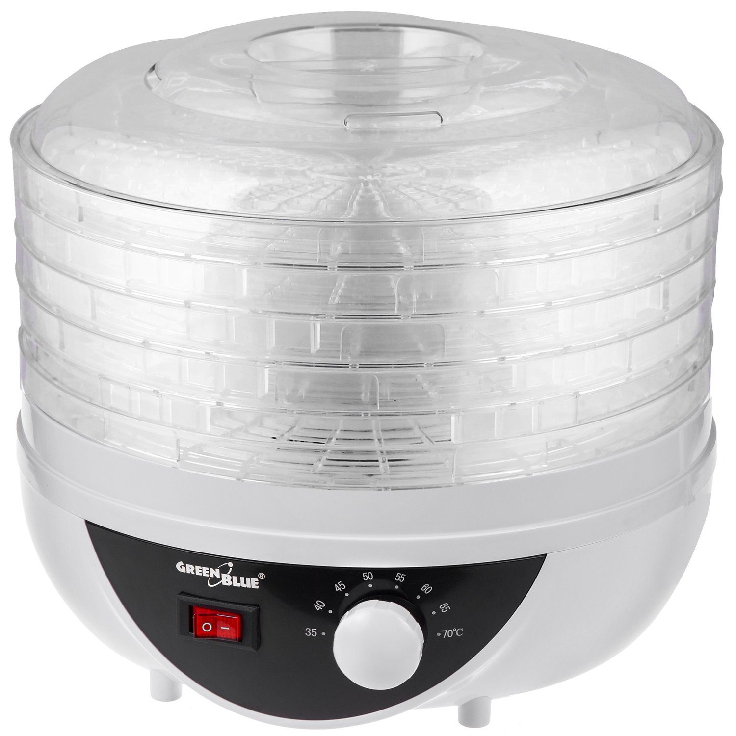 GreenBlue Dörrautomat GB195 Pilz-, Gemüse- und Obsttrockner mit 5 Sieben 250,00 W, mit Temperaturregelung 35–70°C, leiser Lebensmittel-Dörrautomat – Bild 5 von 5