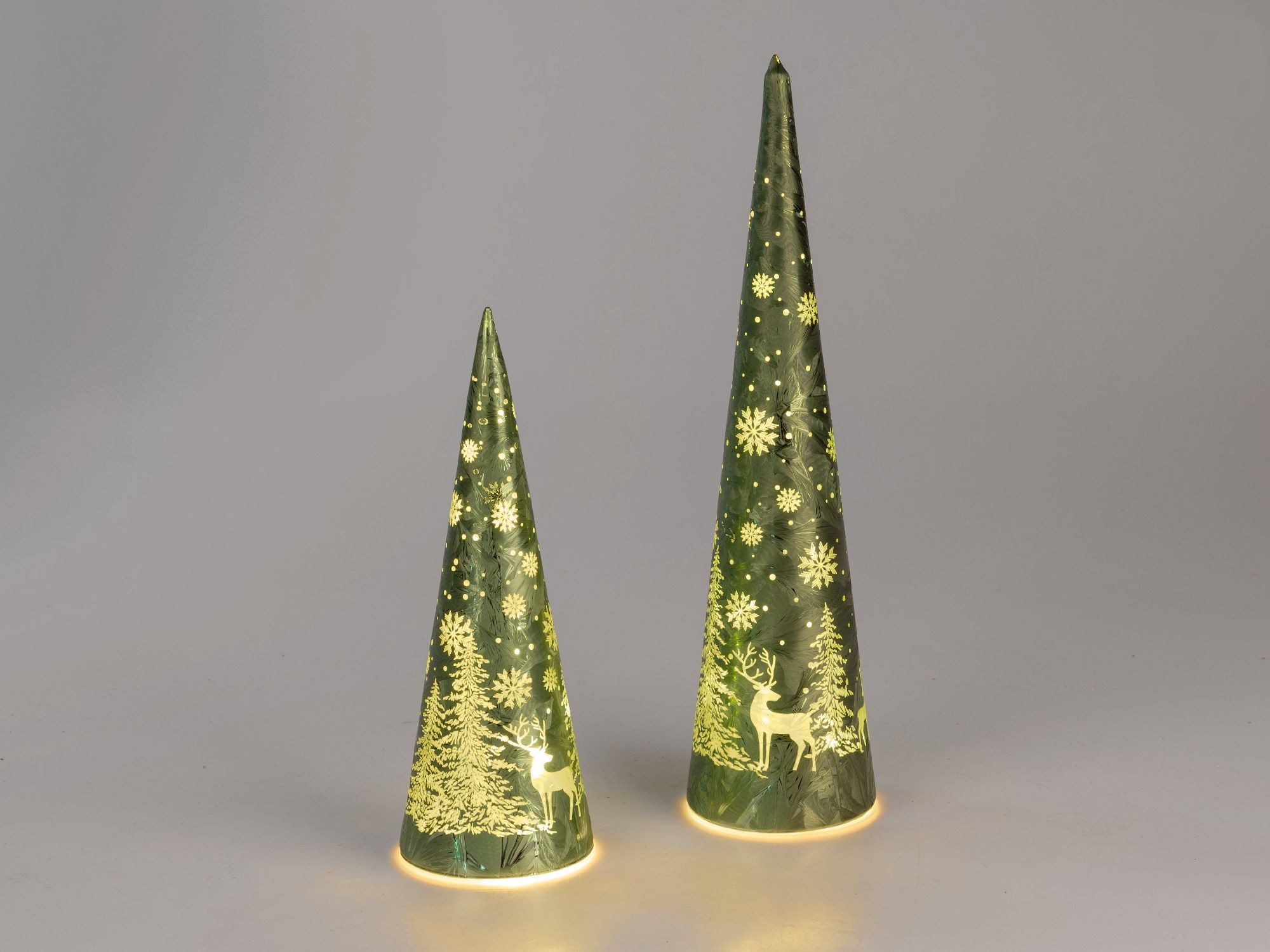 formano Tischleuchte Frosty Winterzeit, LED, Mit Timerfunktion, Grün, Winterwald, H: 25cm