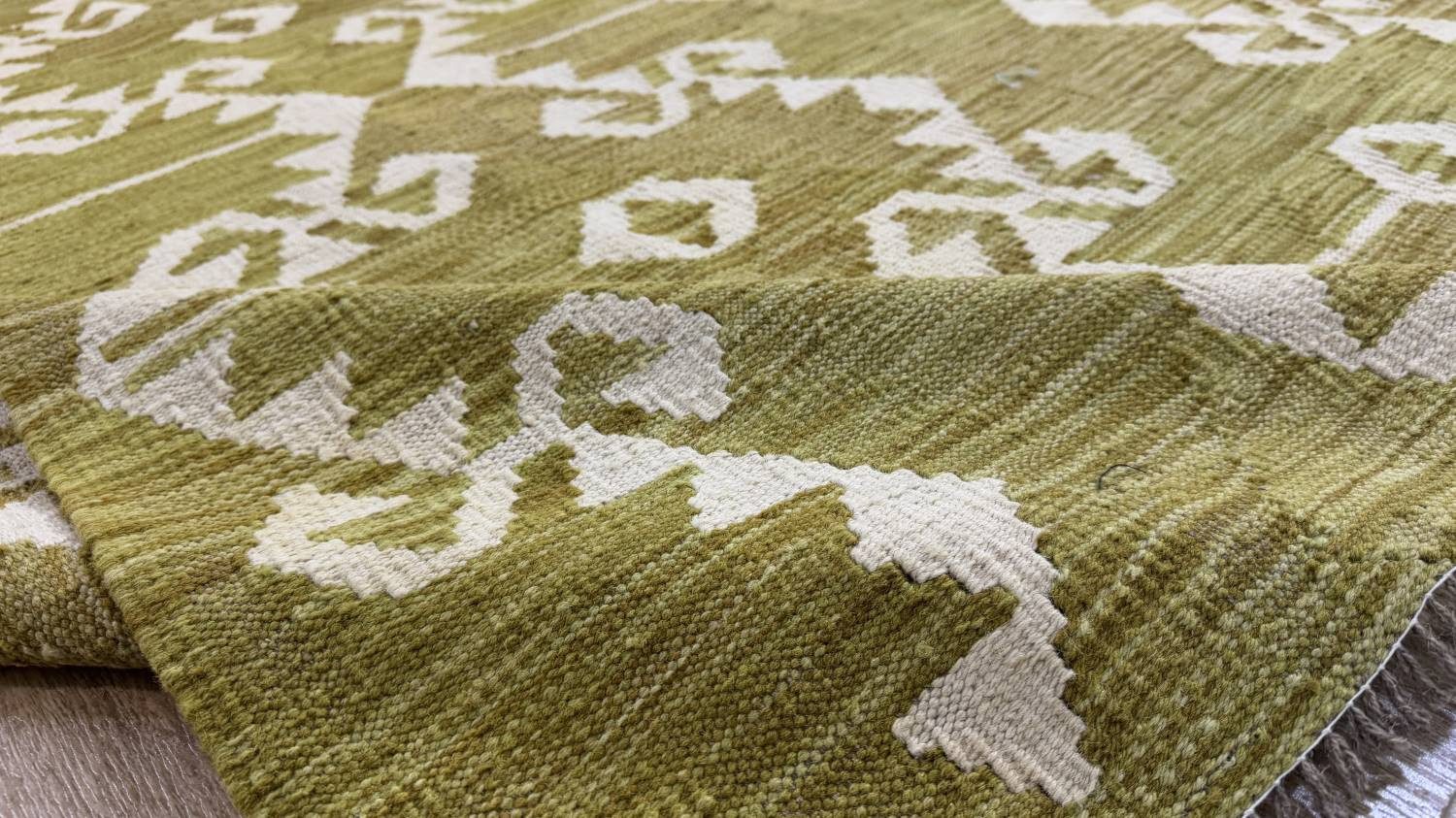 Rug Studios Teppich KELIM ORIGINAL HANDGEARBEITET, Rechteckig, Höhe: 5 mm, Handgefertigt, 125 x 177 cm, Grün