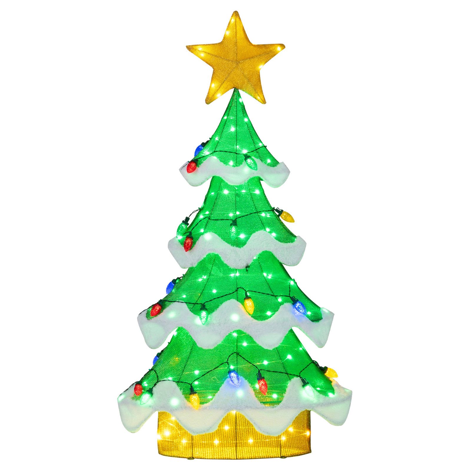 COSTWAY Dekobaum (1 St), LED Weihnachtsbaum, Weihnachtsdeko, 130cm