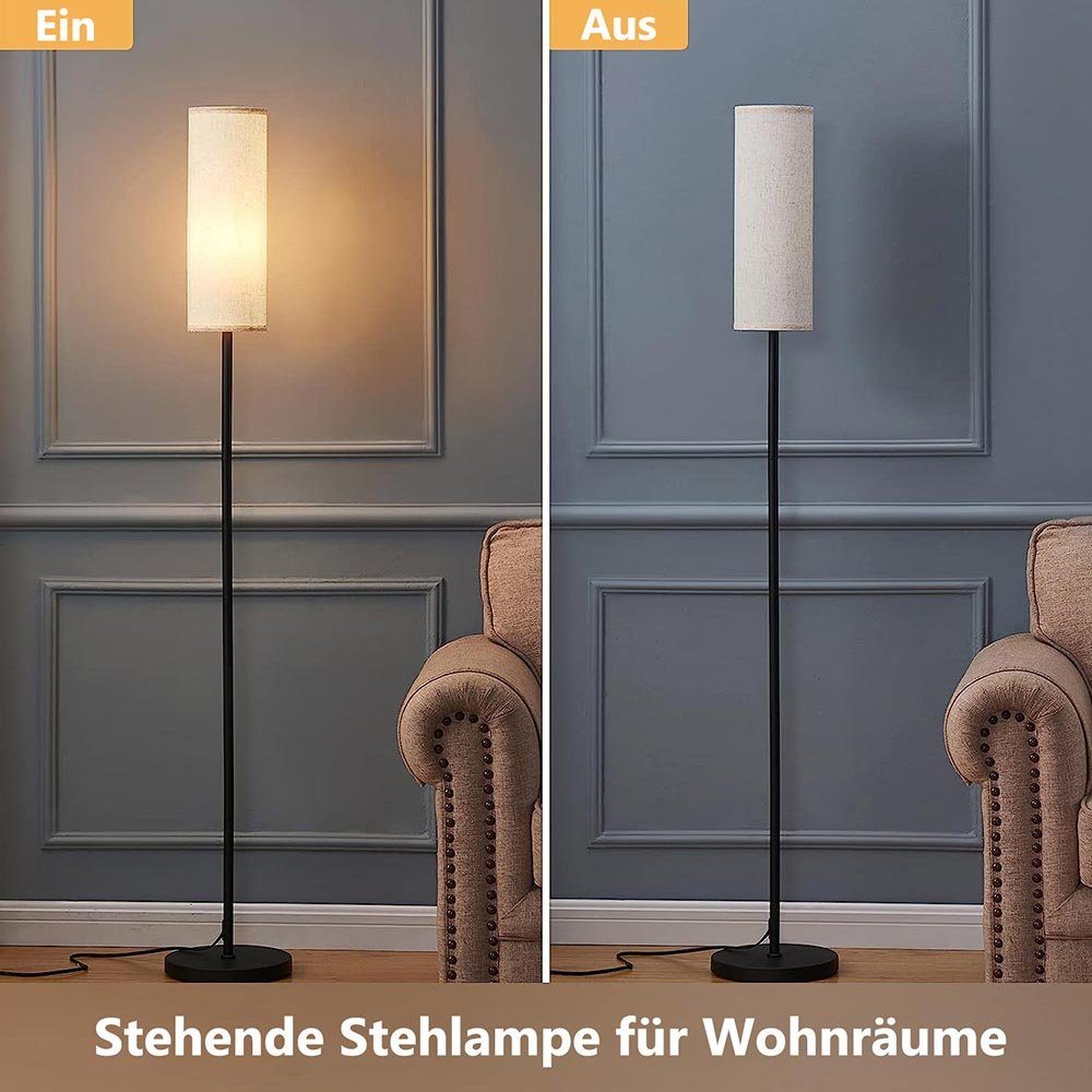 MUPOO LED Fußschalter,Dimmbar Farben, 3 E26 Zimmer Leuchtmittel,173 Stehlampe Standleuchten 3 Raum mit Farben,Wohn Fußschalter,Dimmbar, cm Schlaf Lampen Stoff 9W H