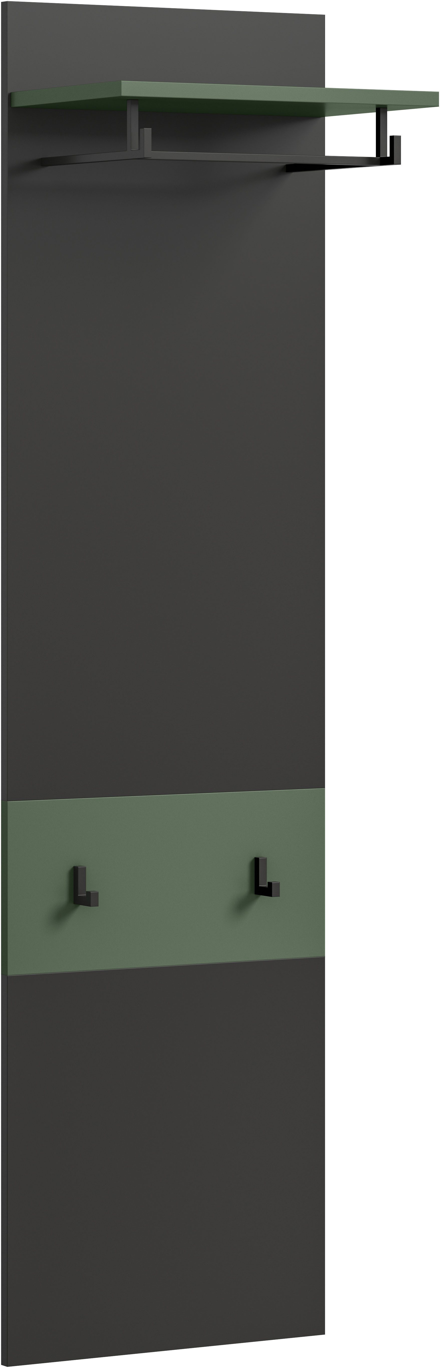 Home affaire Garderobenpaneel REHAT, TOPSELLER!, Höhe 165 cm, Hutablage, 2 Haken, Garderobenstange (1 St., in verschiedenen Farben erhältlich), Paneel, Wandboard, Garderobe, Garderobenleiste, Garderobenboard