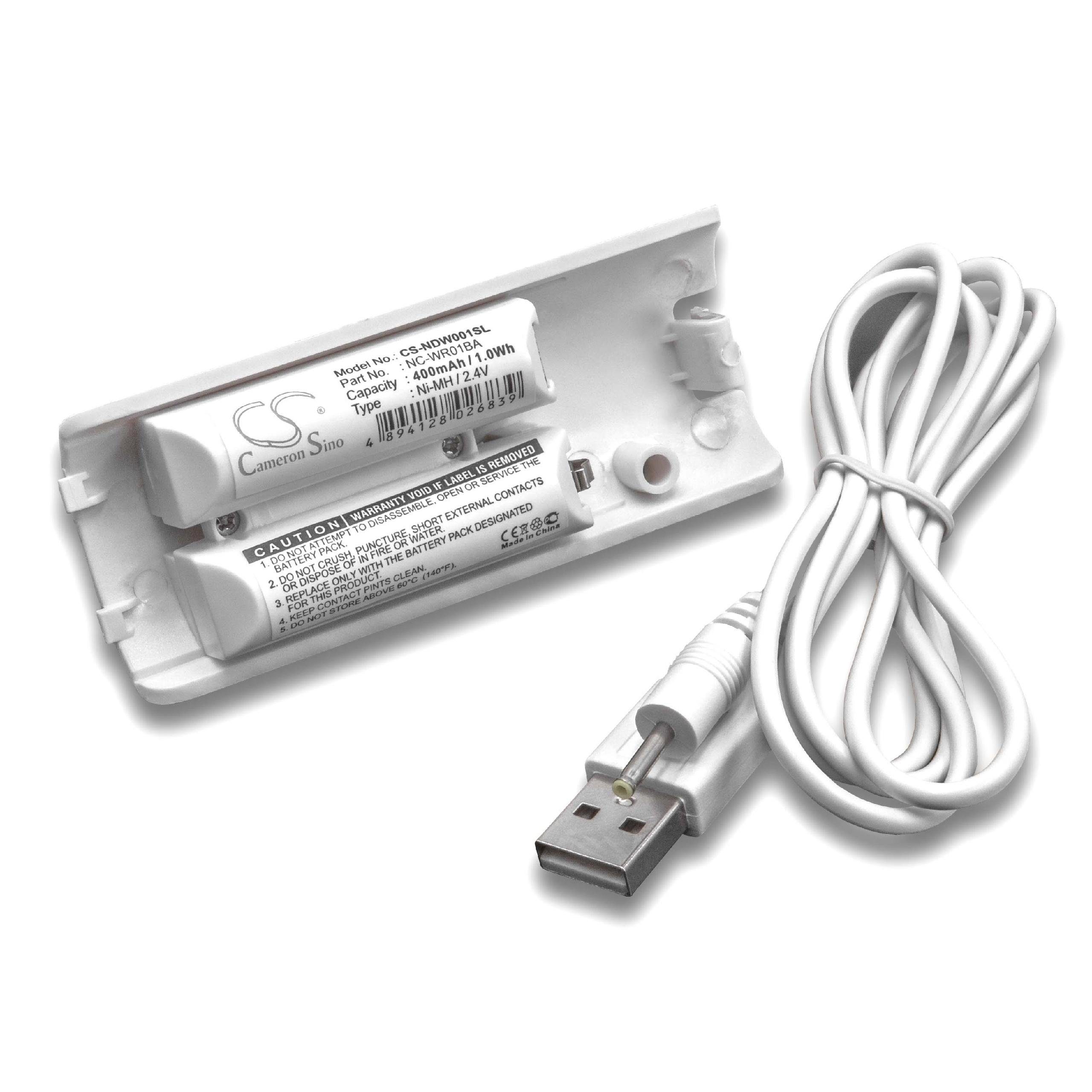 vhbw kompatibel mit Nintendo Wii U Remote Plus Akku NiMH 400 mAh (2,4 V)