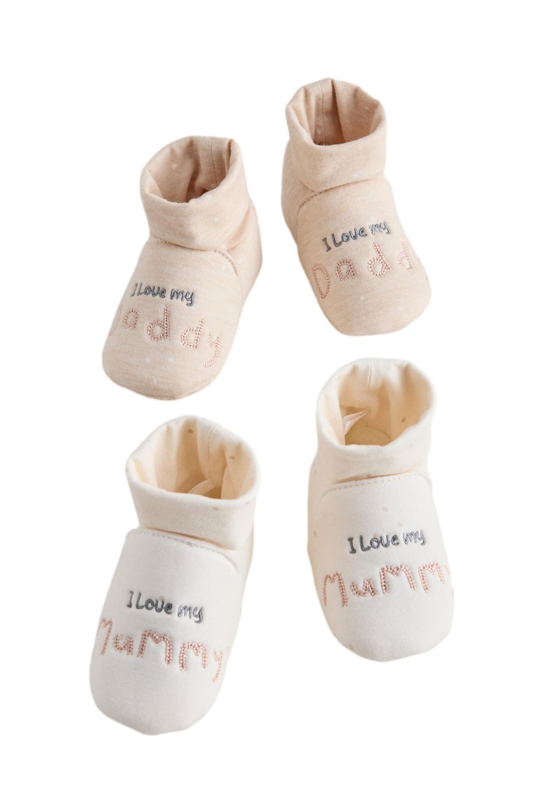 Next Schuhe „I love Mummy“/ „Daddy“-Print im 2er-Pack Babystiefel (2-tlg)