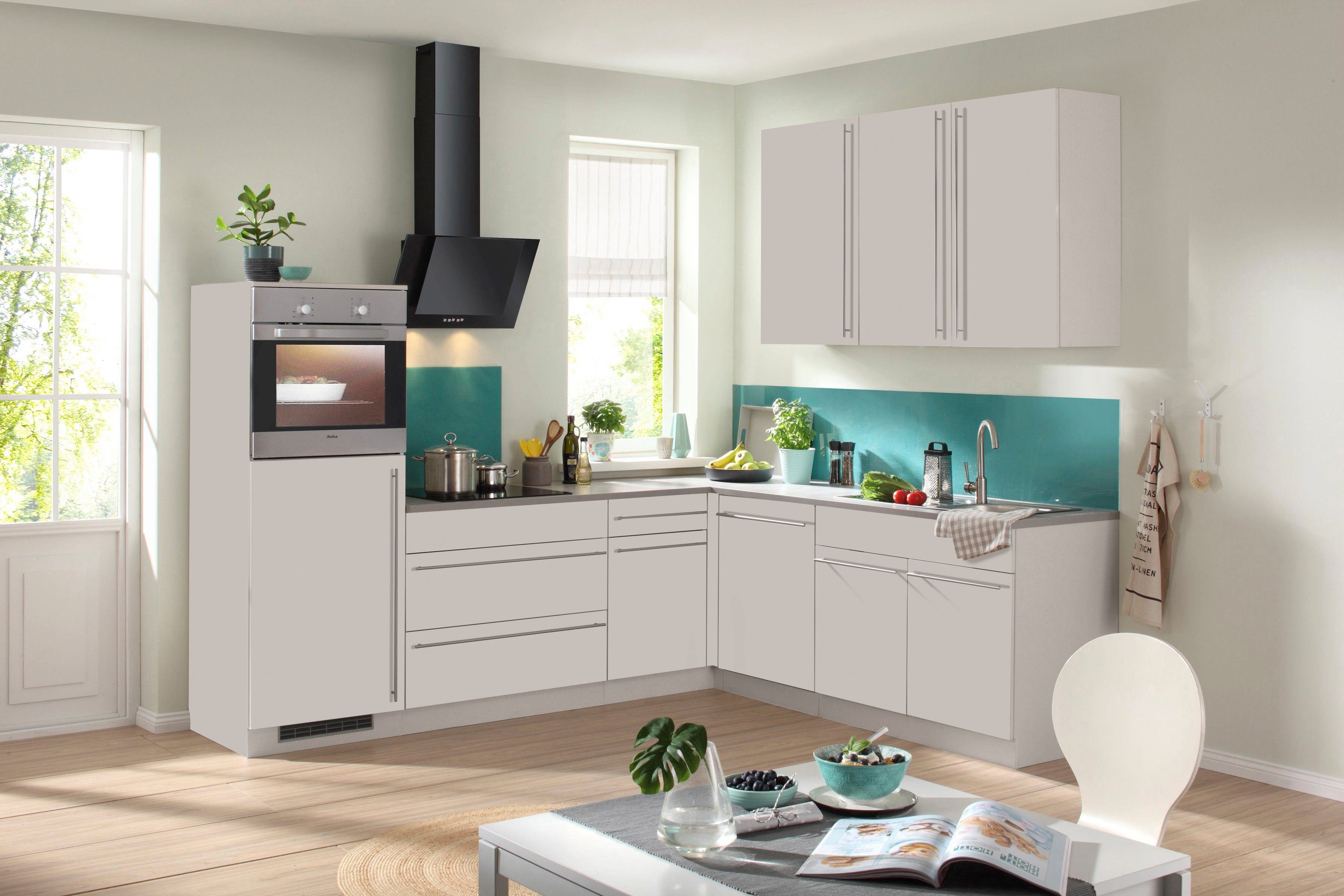 wiho Küchen Winkelküche Chicago, mit E-Geräten, 260 x 220 cm