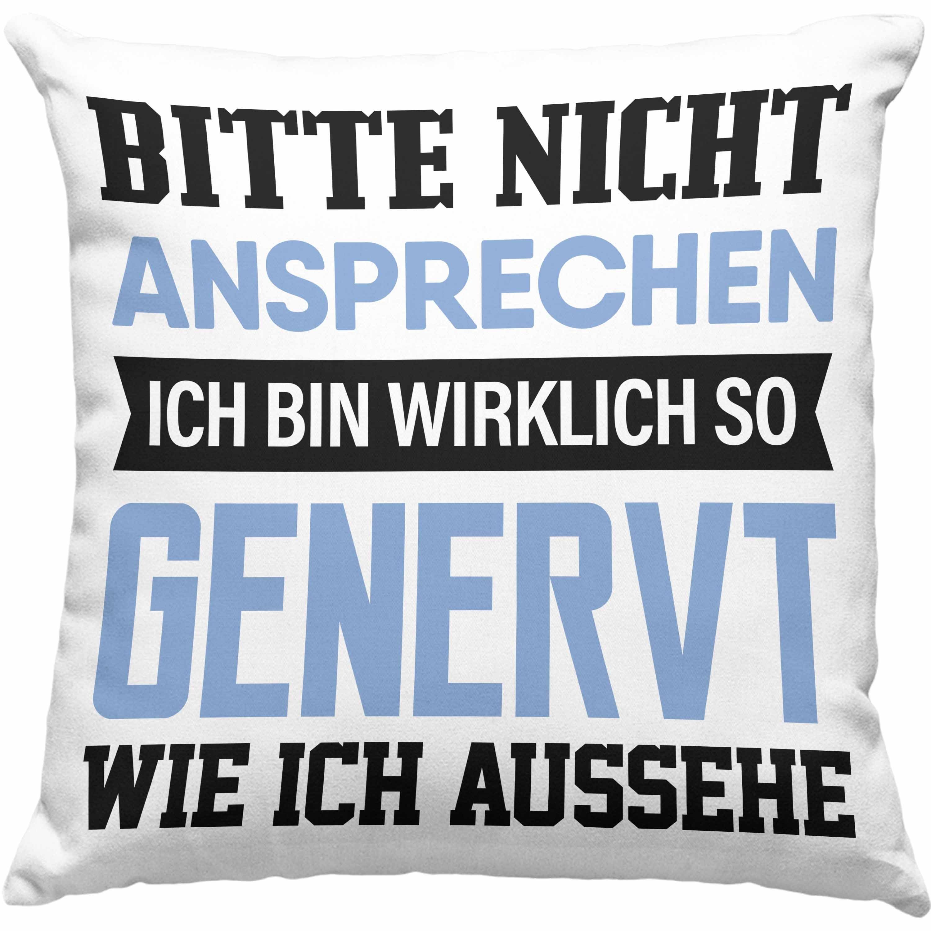 40x40 Witzig Genervt - Laune Fun Schlechte Kissen Geschenk Grau Trendation Dekokissen Füllung Dekokissen mit für Arbeitskollege Trendation Spruch