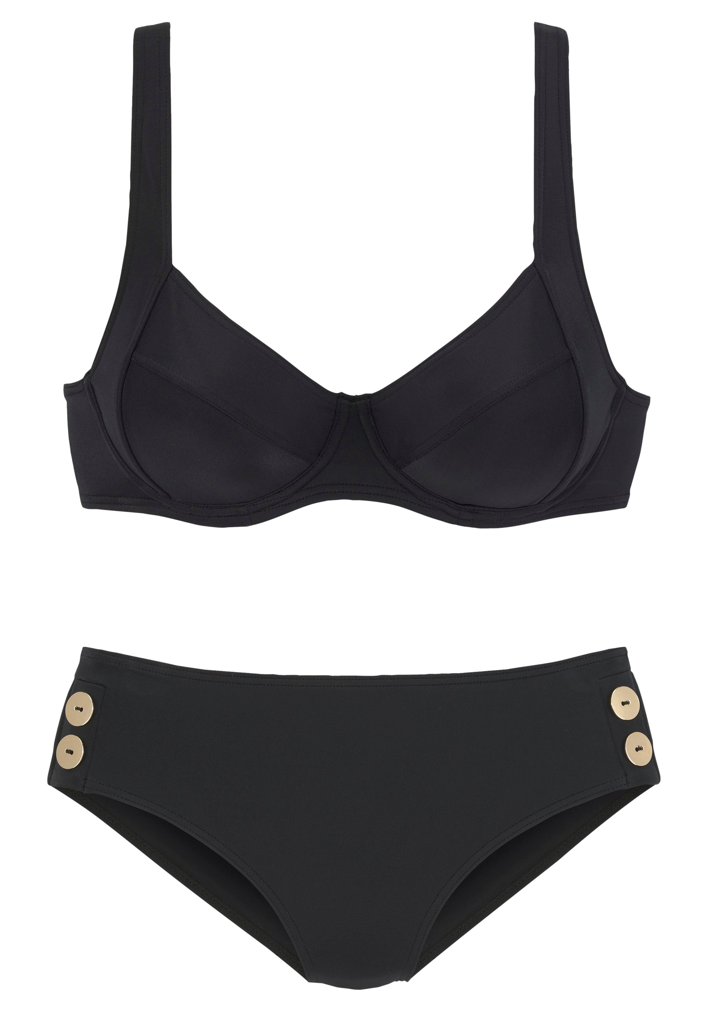 Vivance Bügel-Bikini mit goldfarbenen Zierknöpfen günstig online kaufen