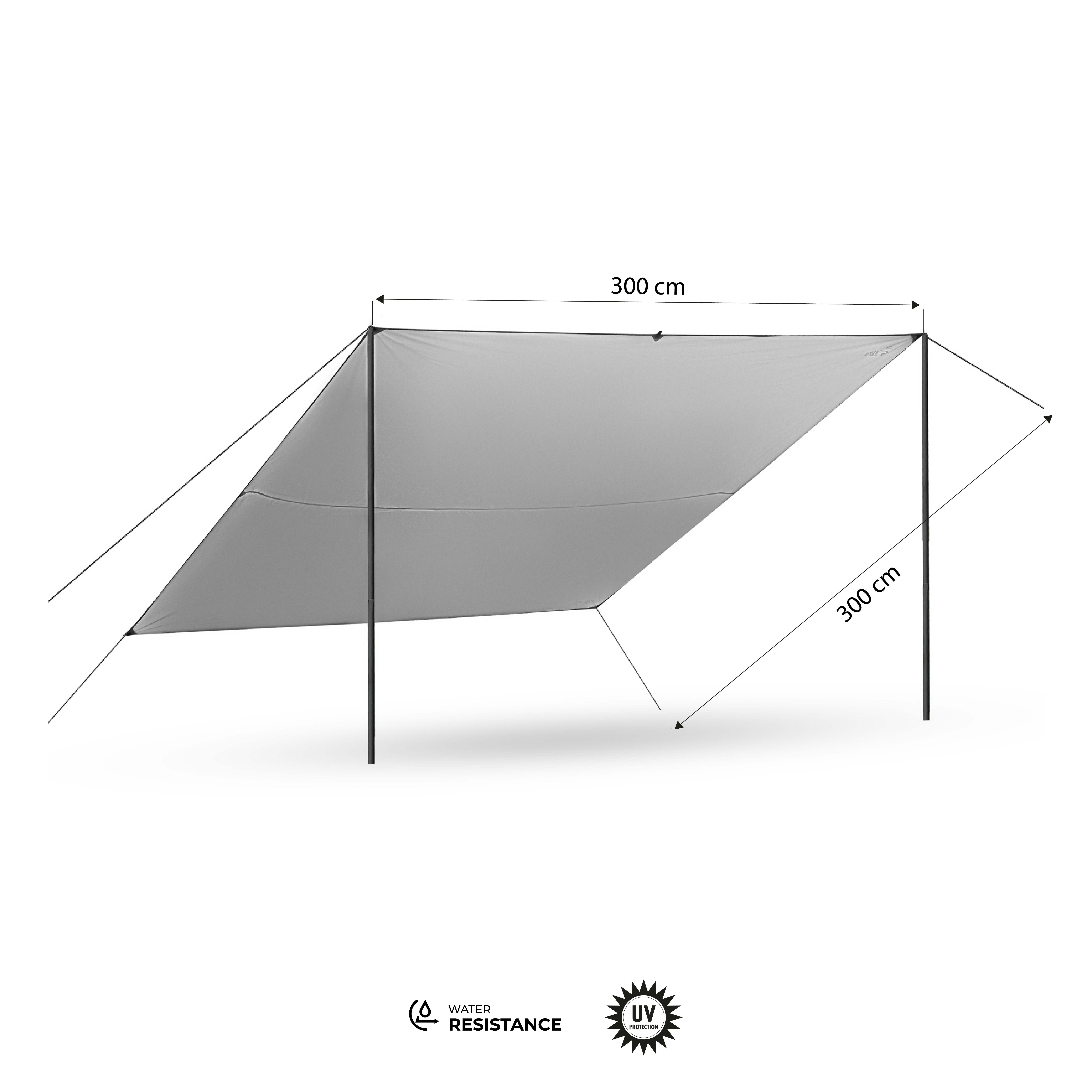 NILS CAMP Tarp-Zelt NC17107 TARP CAMPINGPLATTE 300X300 CM GRÜN NILS CAMP, (Spar-Set, 1 tlg., 300 x 300 cm wasserdicht), UV-Schutz, wasserdicht 1000 mm, mit Heringen
