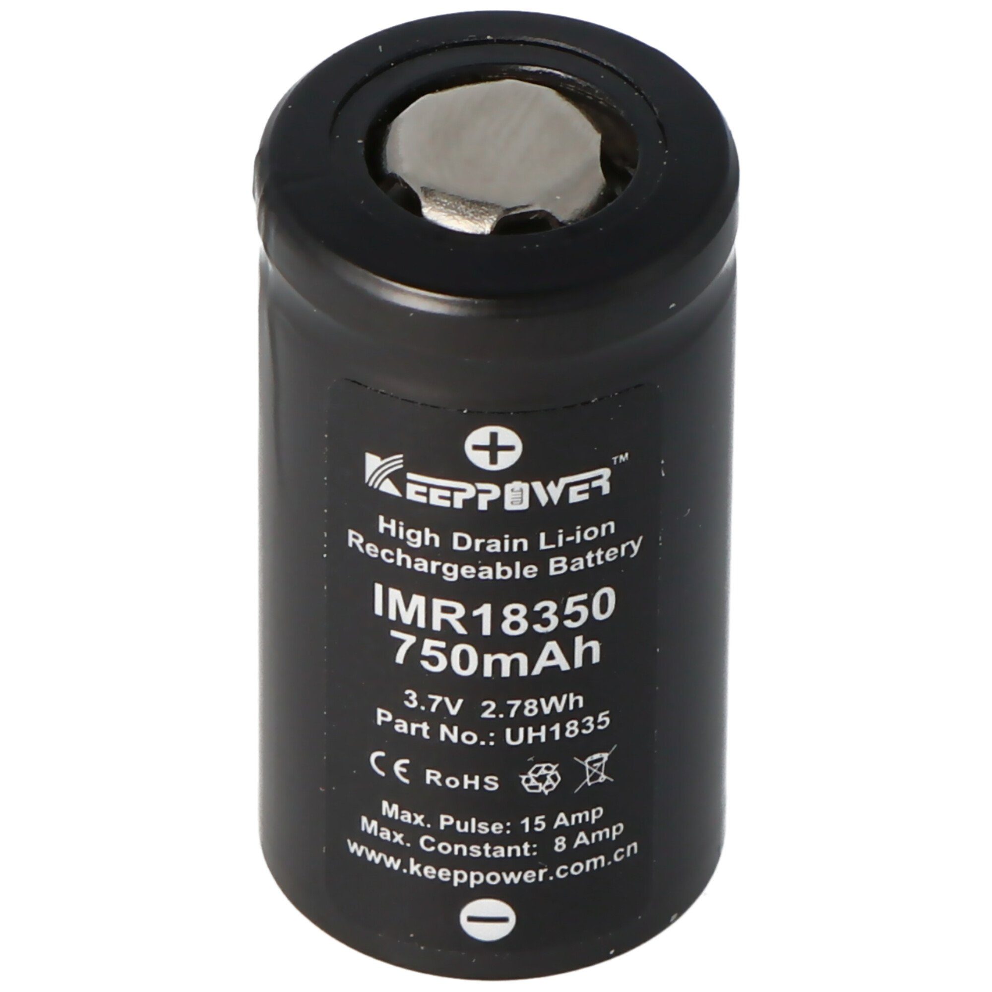 Keeppower Keeppower IMR18350 - 750mAh, 3,7V (8A) Li-Ion-Akku Akku 750 mAh (3,7 V)