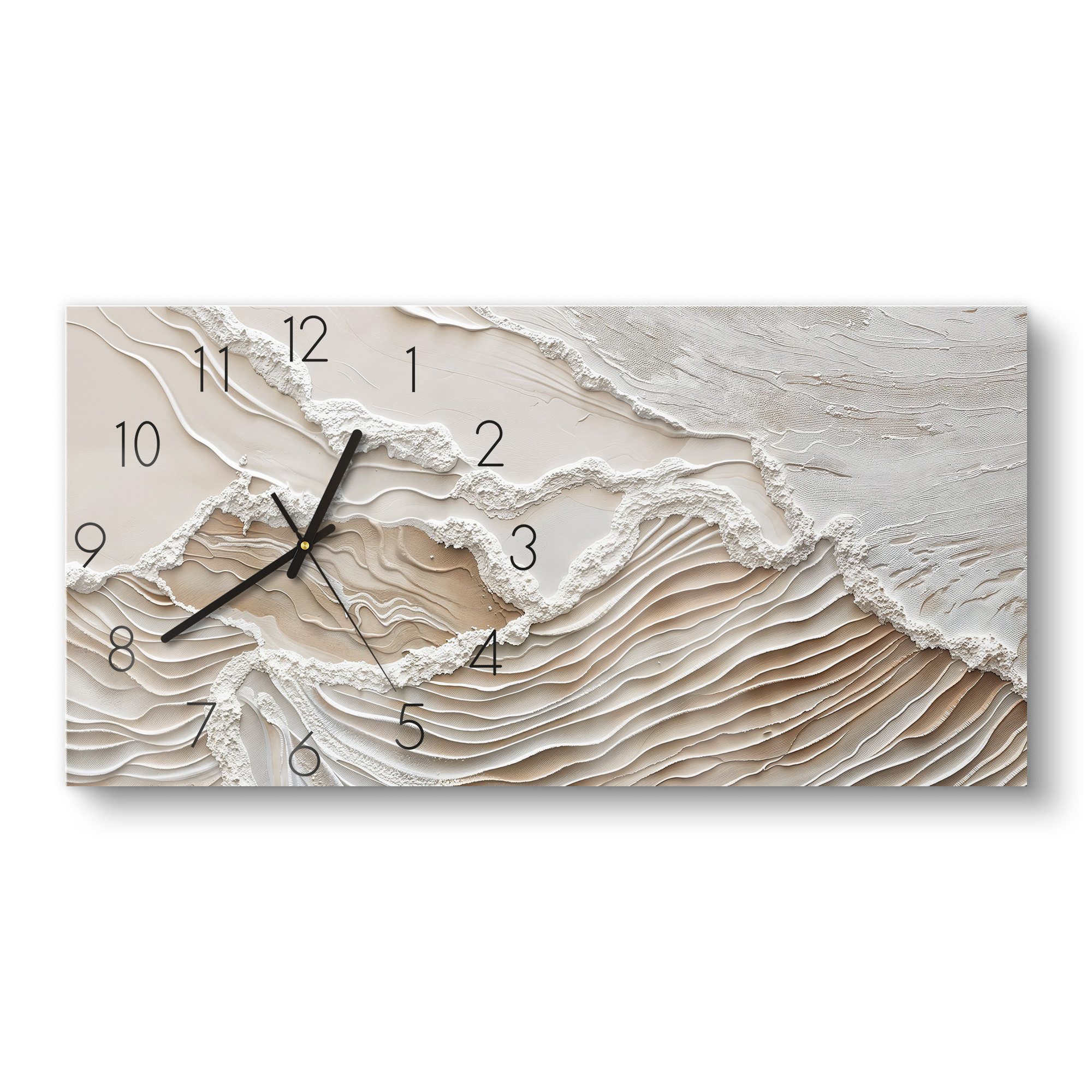 DEQORI Wanduhr 'Sandwellenzauber' (Glas Glasuhr modern Wand Uhr Design Küchenuhr)