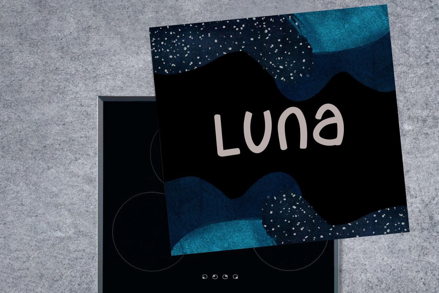 MuchoWow Mädchen, 78x78 Pastell Luna Ceranfeldabdeckung, cm, (1 küche Vinyl, Arbeitsplatte Herdblende-/Abdeckplatte für - - tlg),