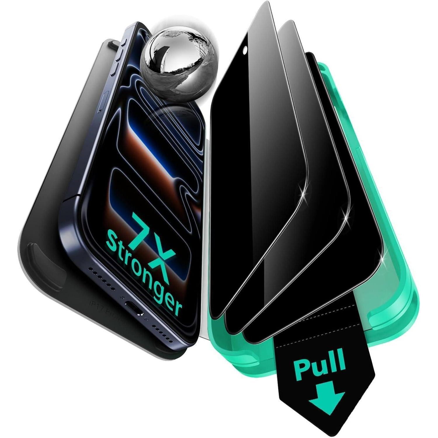 LuxusKollektion Displayschutzglas Panzerglas iPhone 17 Pro 3er gehärtet HD Antispy 3 Stück iPhone 17 Pro