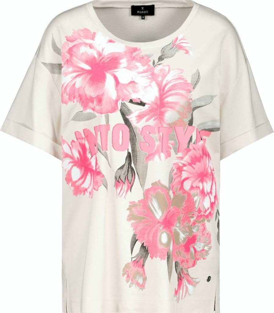 Monari Rundhalsshirt Rundhals T-Shirt für Damen (1-tlg., keine Angabe)