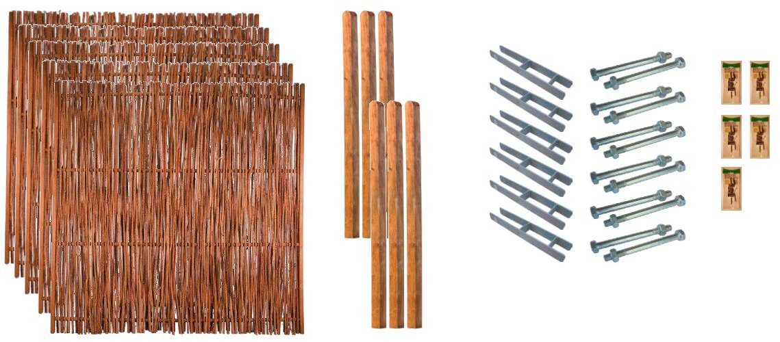 Tetzner & Jentzsch Geflechtzaun Portland 3, (Set), 5 Elemente, LxH: 954x180 cm