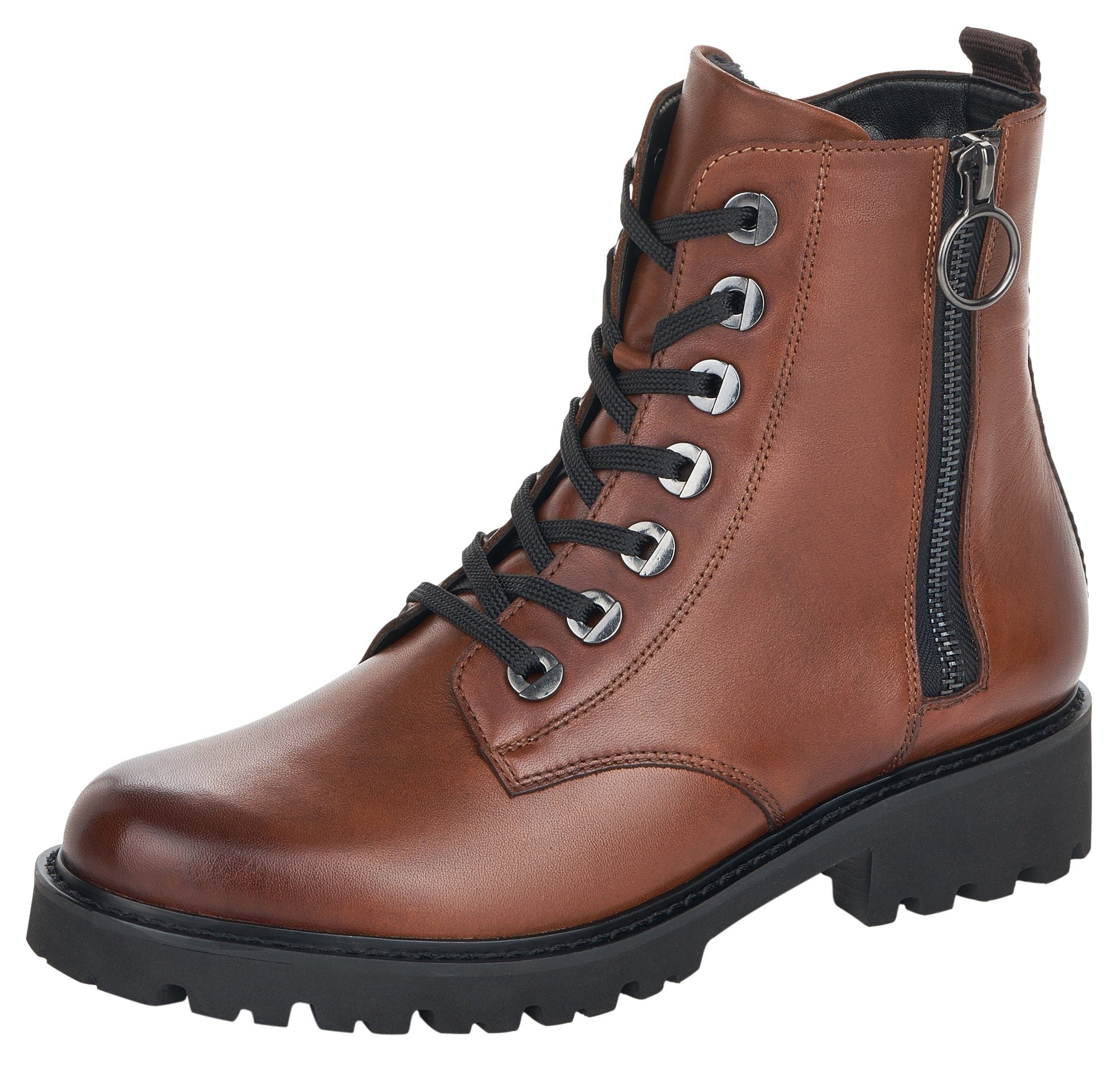 rockigen braun Remonte Schnürboots Look im