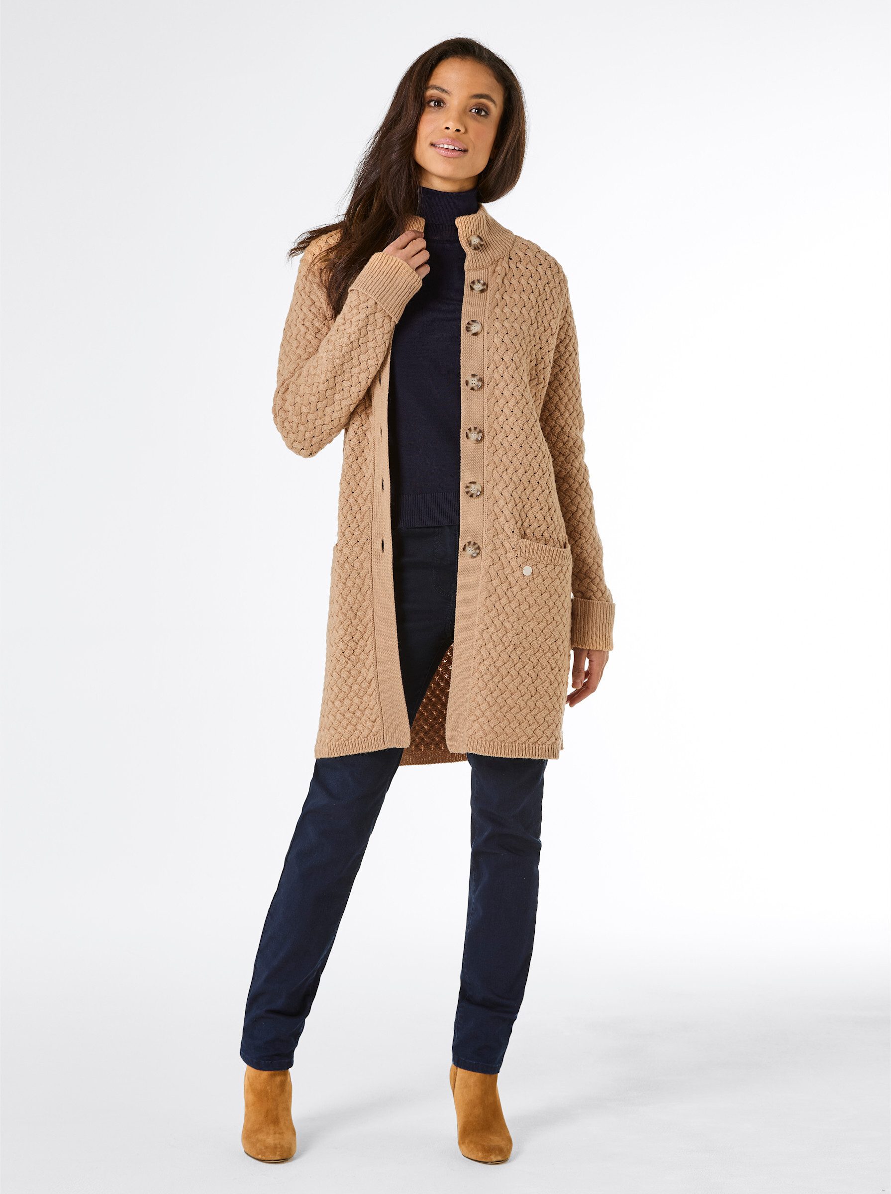 creation L Strickjacke Longstrickjacke, Besonders fein
