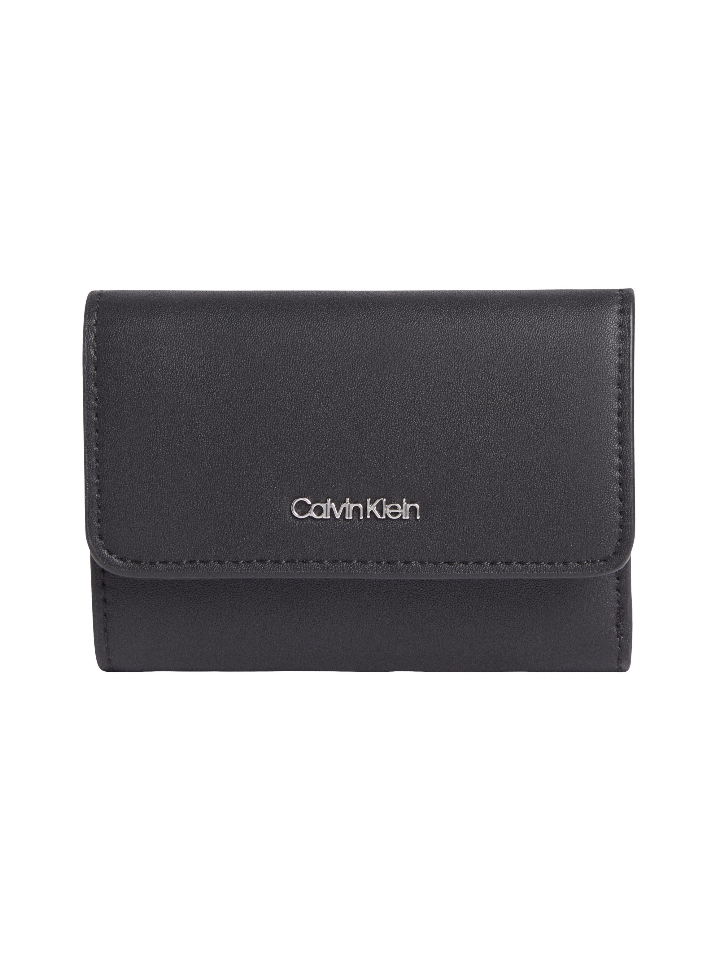 Calvin Klein Geldbörse CK MUST SMALL TRIFOLD W/ZIP, Damen Geldbeutel, Portemonnaie mit Logo-Schriftzug