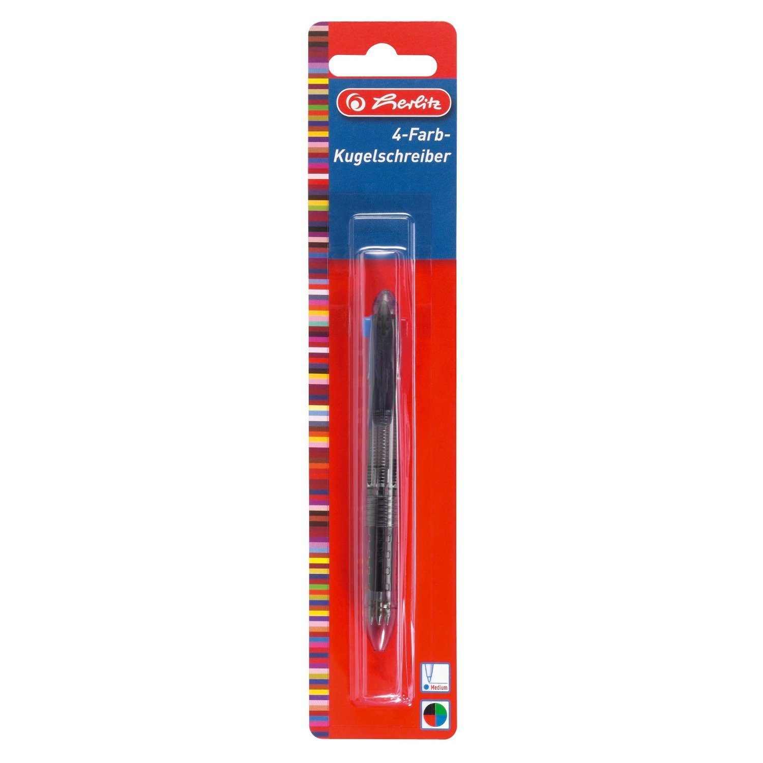 Herlitz Kugelschreiber 4x Herlitz 4-Farb-Kugelschreiber / transparent