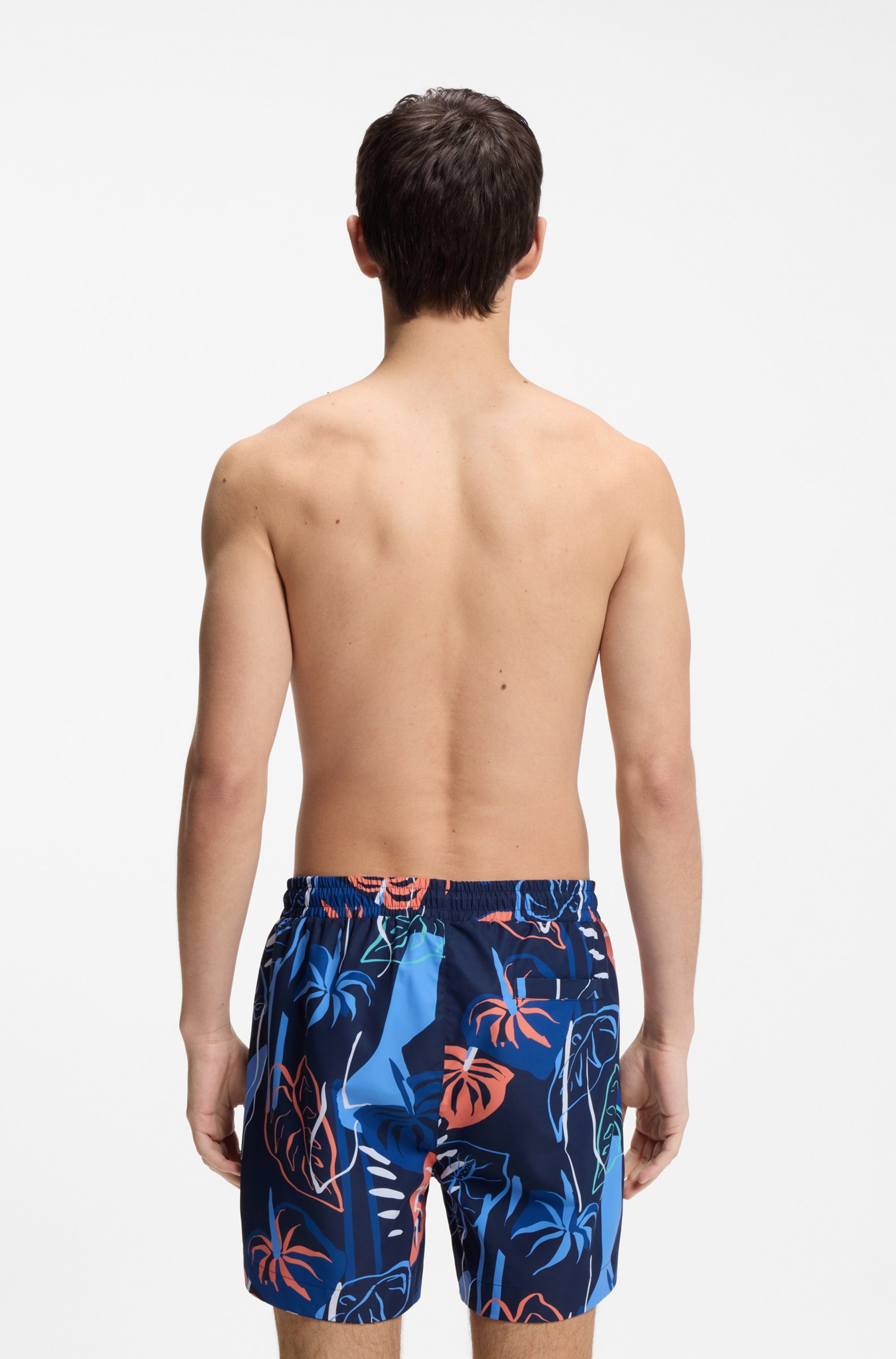 HUGO Badeshorts CALALA mit tropischen Muster