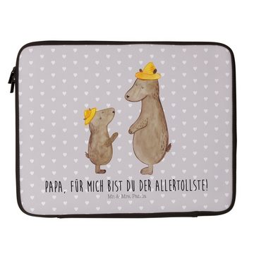 Mr. & Mrs. Panda Laptop-Hülle Bären mit Hut - Grau Pastell - Geschenk, Kind, Computertasche, Oma, F