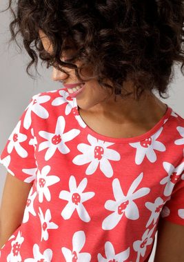 Aniston CASUAL T-Shirt allover mit bunten Blüten bedruckt