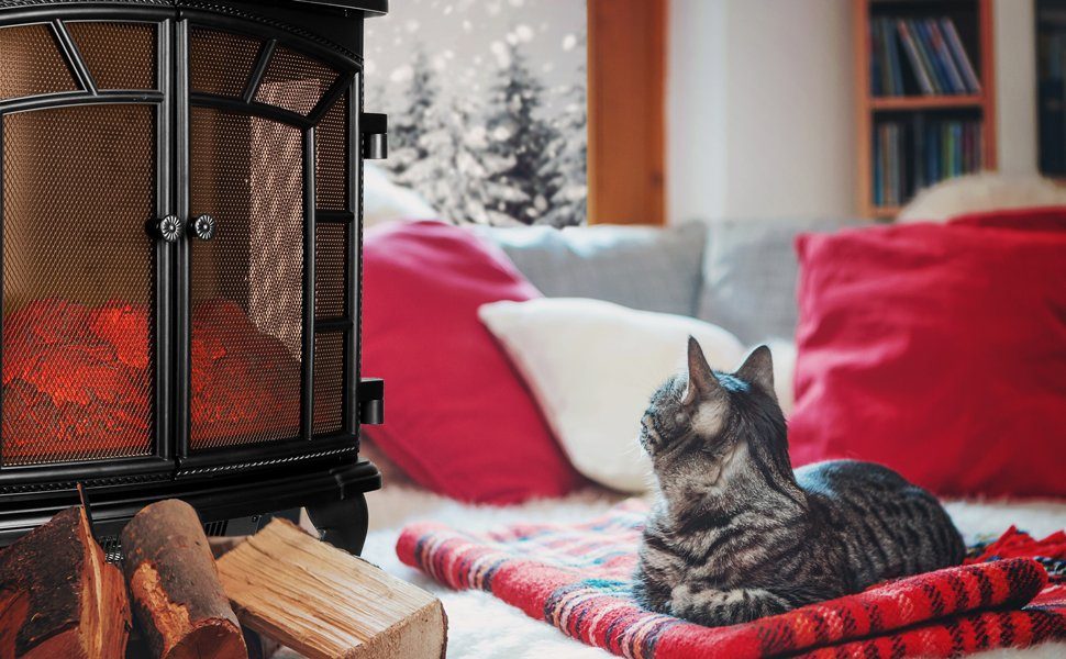 monzana Elektrokamin, Mit Heizung Flammeneffekt Heizlüfter Kamin Ofen Schwa günstig online kaufen