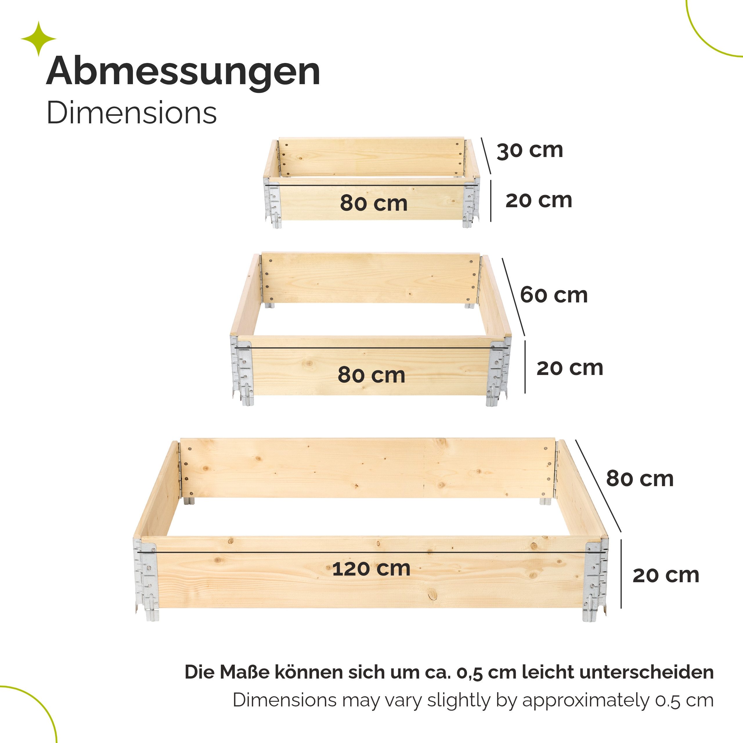Thumbnail - Garronda Hochbeet-Profil Palettenrahmen Hochbeet 3-stufige Pflanzenbeet Kräuterbeet GD-0075 (1-St., Set)