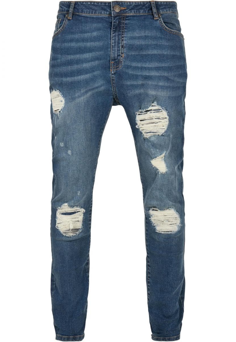 URBAN CLASSICS Funktionshose Heavy Destroyed Slim Fit Jeans