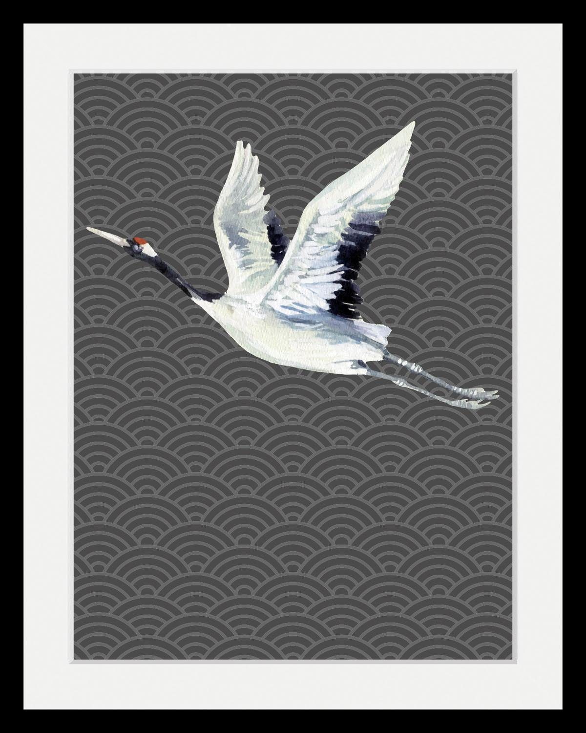 queence Bild Kranich, Tiere, Vogelbilder, Vögel, HD Premium Poster-Druck inkl. Holzrahmen