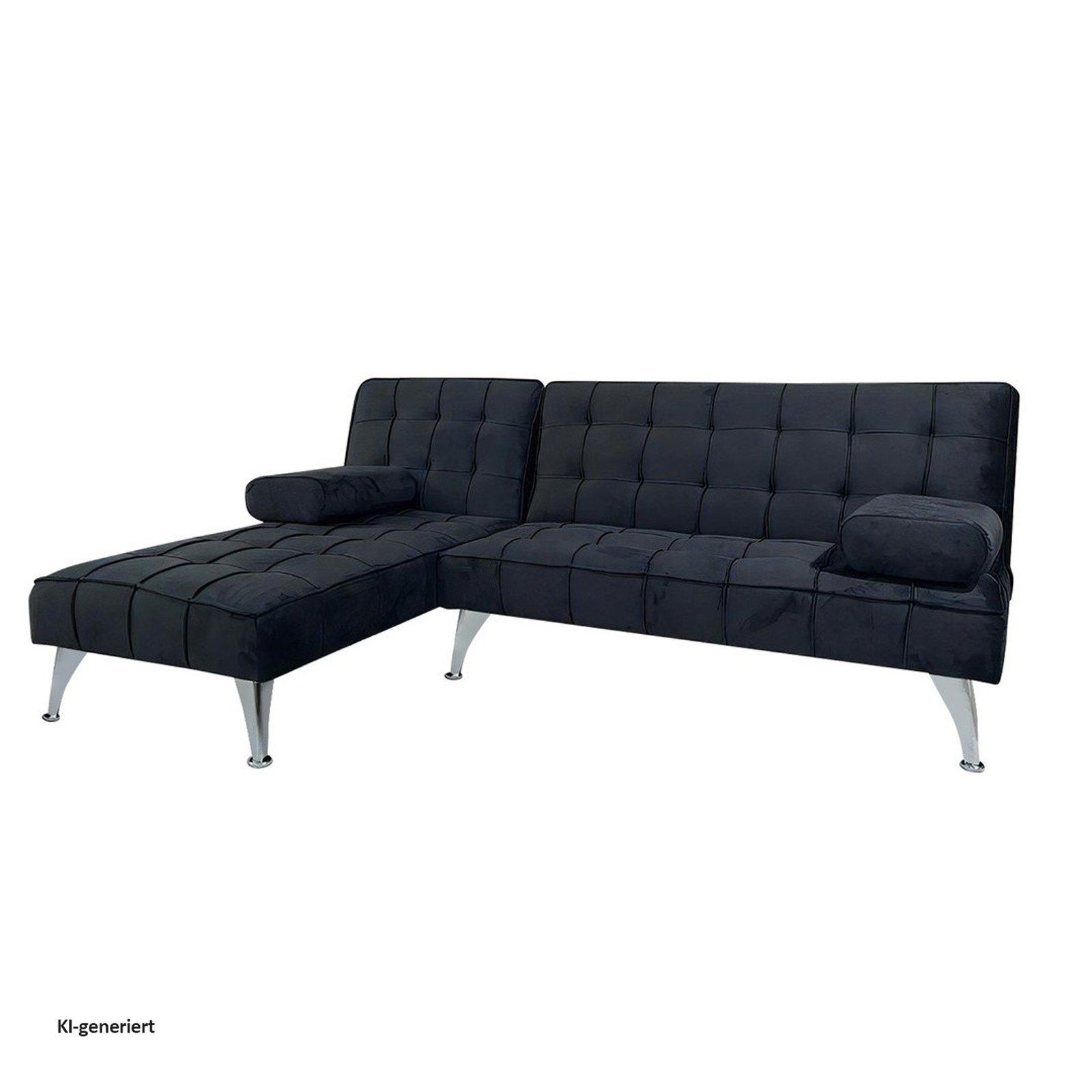 HTI-Living Ecksofa Ecksofa Miranda mit Bettfunktion Velvet Schwarz, Stück 1 Teile, Schlafcouch – Bild 3 von 5
