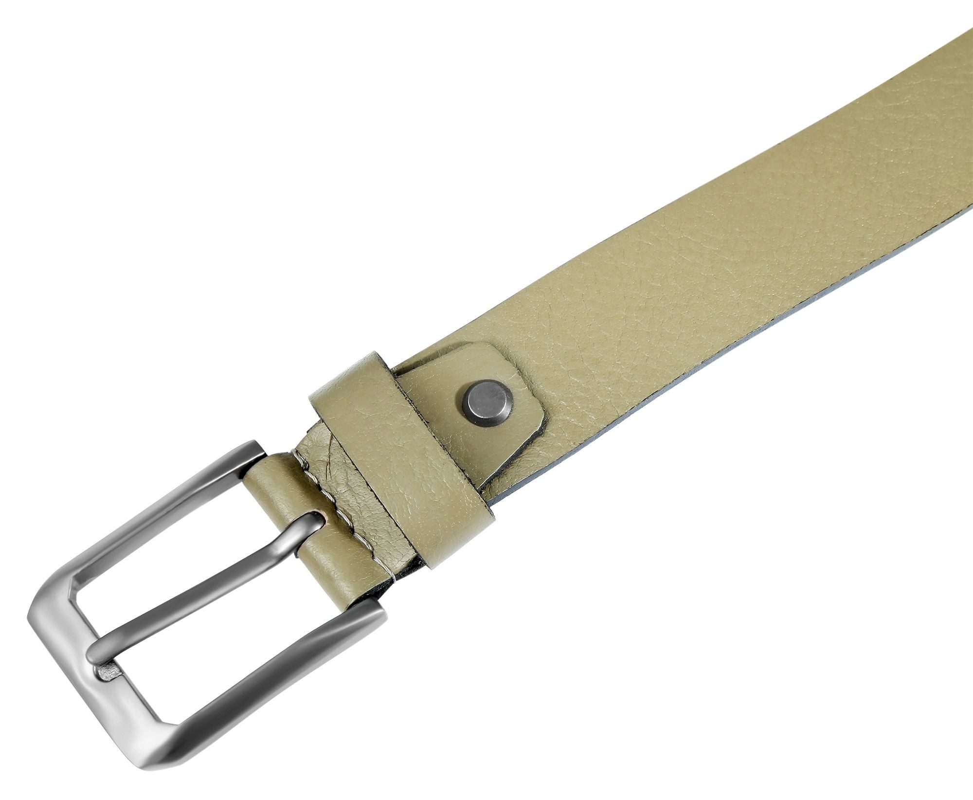 Leonardo Verrelli Ledergürtel hochwertiges Echtleder, kürzbar, hellbraun, 85 cm - 125 cm