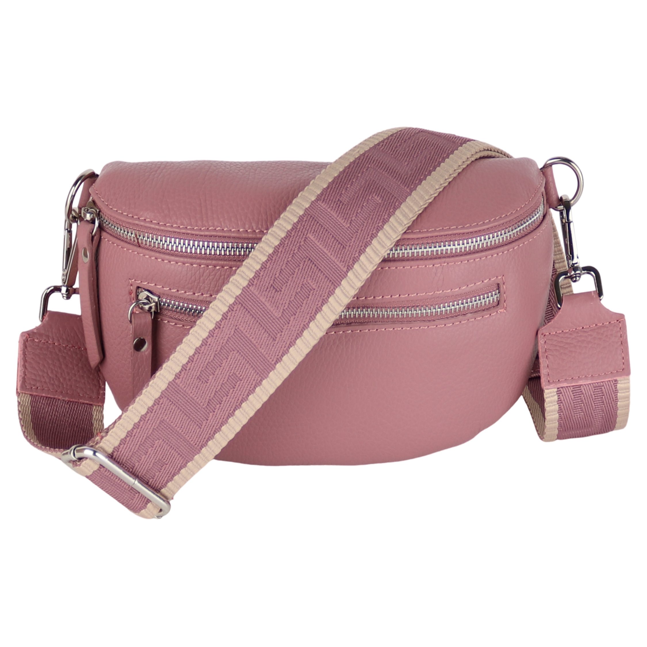 Bauchtasche Damen, Echtleder, Leder, Made in Italy, Umhängetasche, Brusttasche