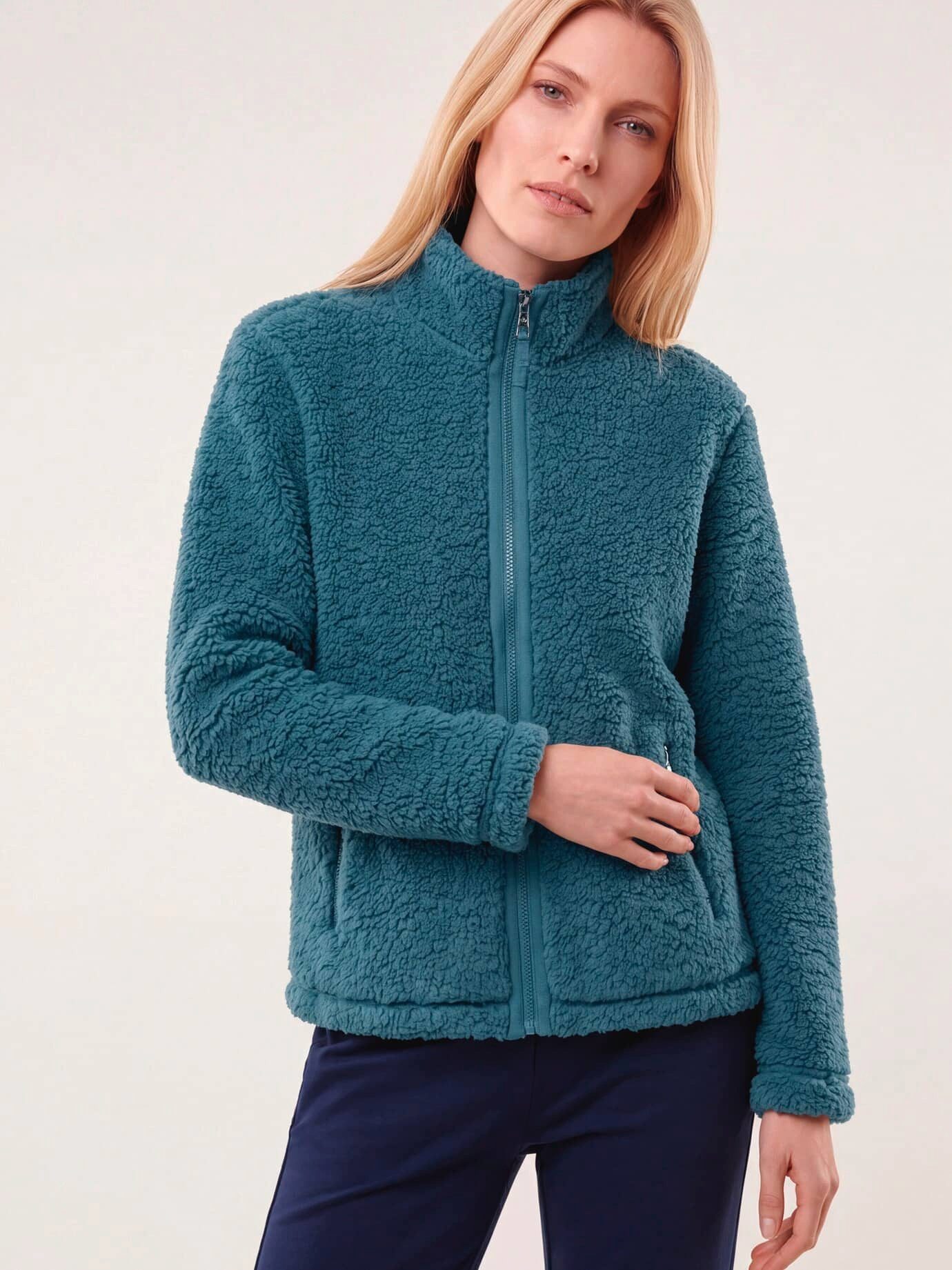 Walbusch Fleecejacke Damen Jacke aus Teddyfleece Stehkragen, pflegeleicht, wärmend