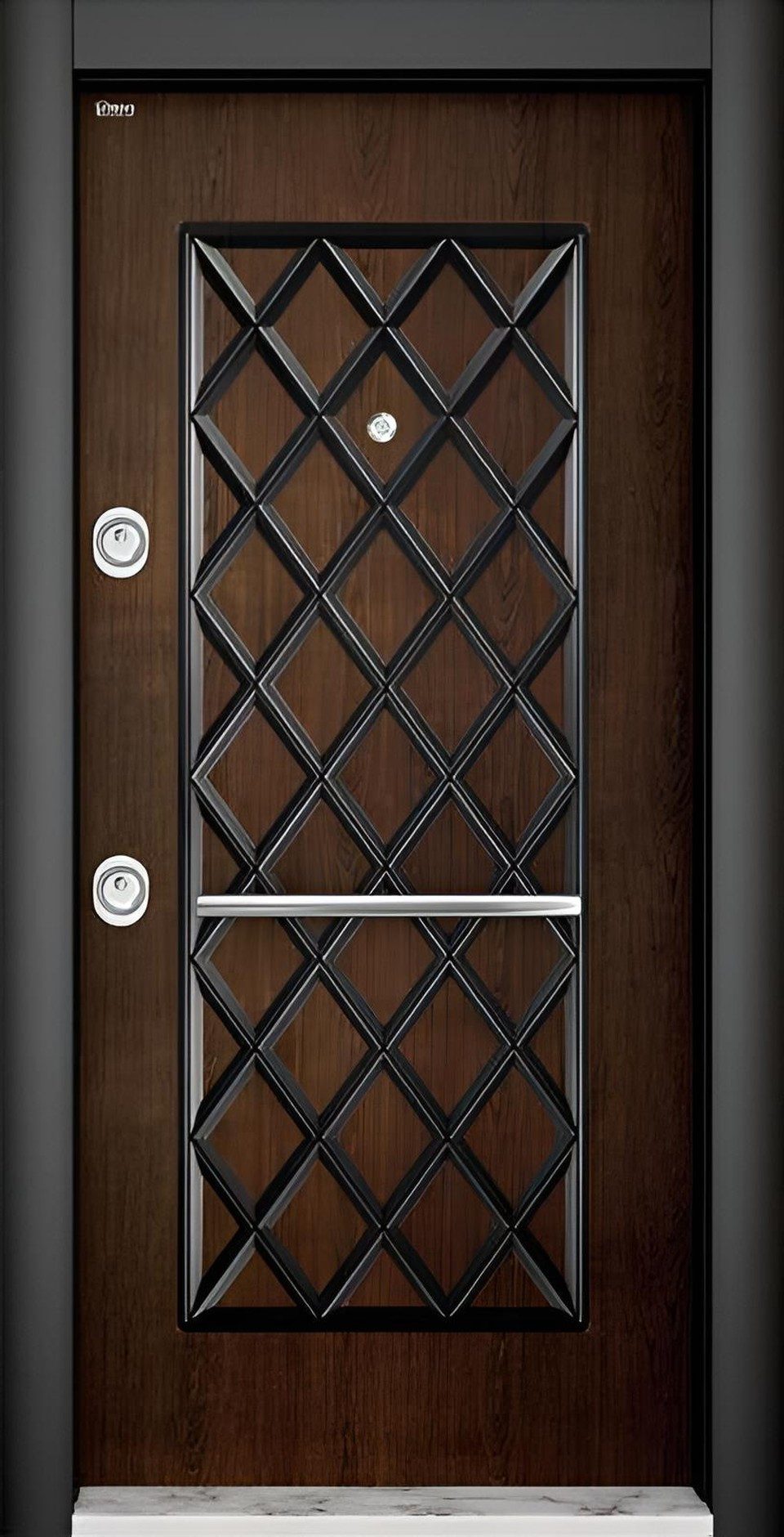 Xlmoebel Haustür XLMOEBEL Holz-Eingangstür braun mit stahlverstärktem Kern (Einzeltür, 1-St., 1x Haustür; 5x Schlüssel; 1x Griffset), Made in Europa