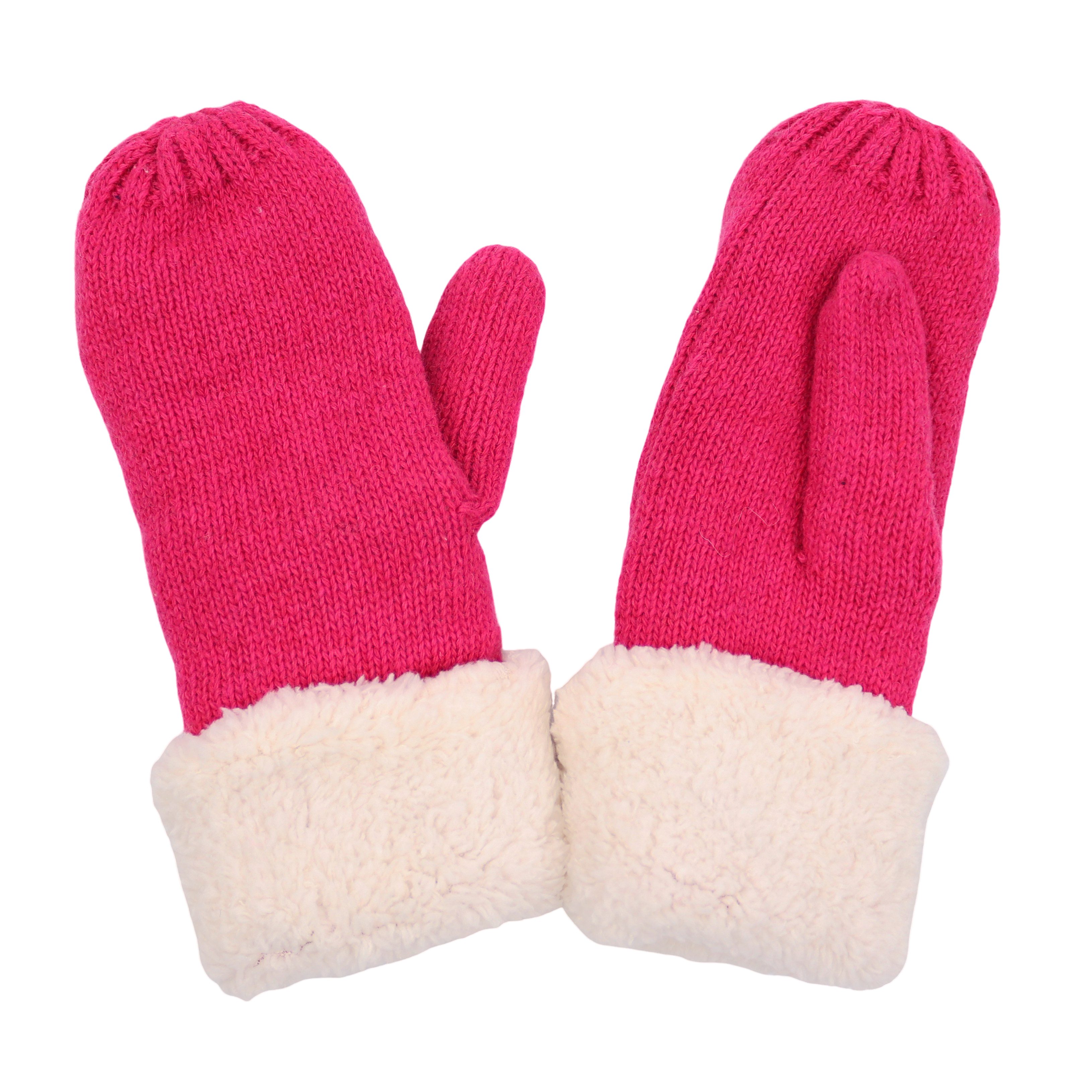 Strickhandschuhe Damen Handschuhe Fausthandschuhe warm durch gefüttert