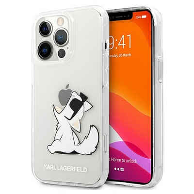 KARL LAGERFELD Handyhülle Case iPhone 13 Pro Max Hardcase Cover Katze transparent 6,7 Zoll, Kantenschutz