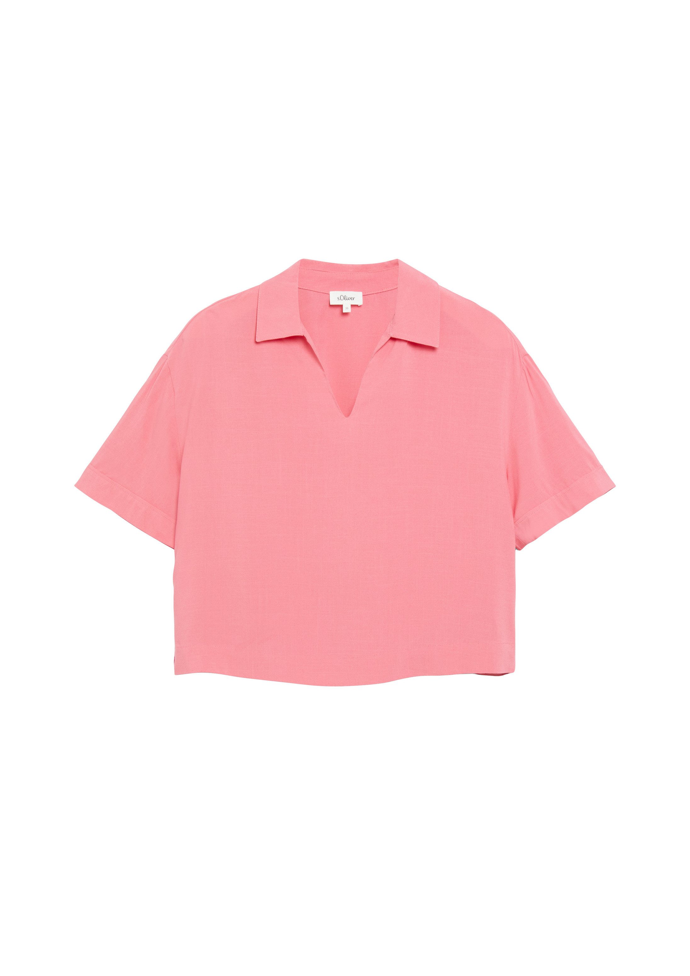 s.Oliver Kurzarmbluse Bluse Viskosebluse im Boxy Fit
